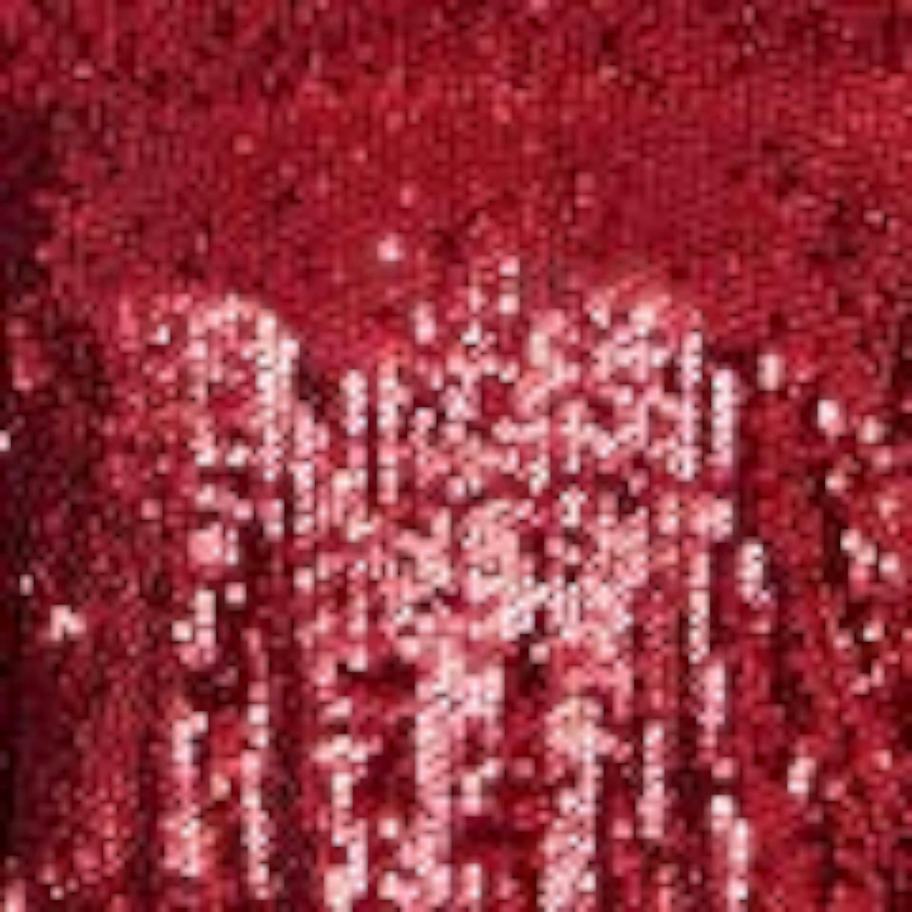Yumi Burgundy Sequin Tunic Dress With Balloon Sleeves , view 6 of 6