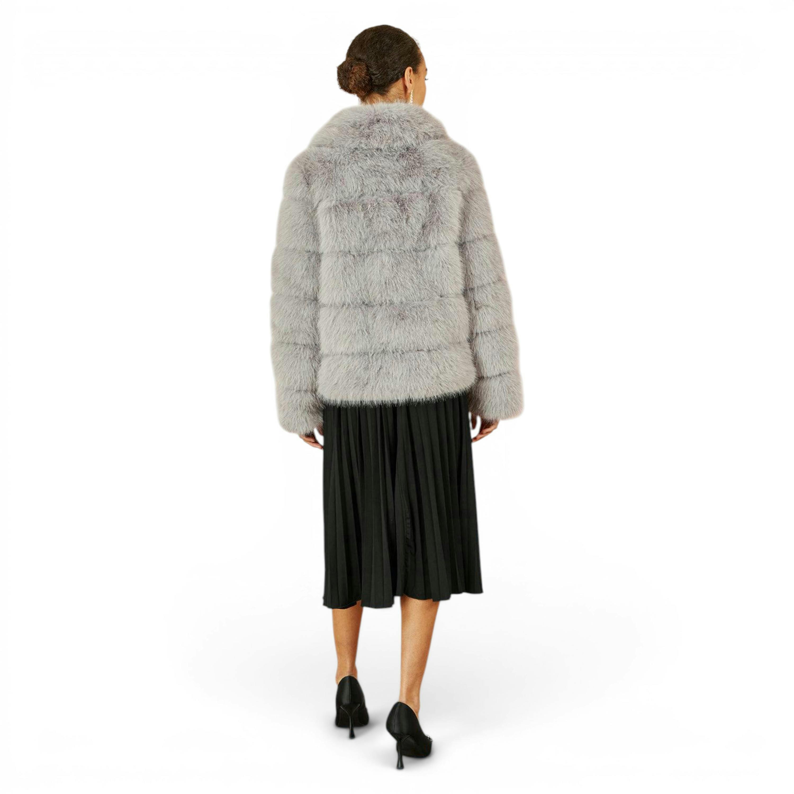 Yumi Grey Luxe Faur Fur Coat , view 5 of 6
