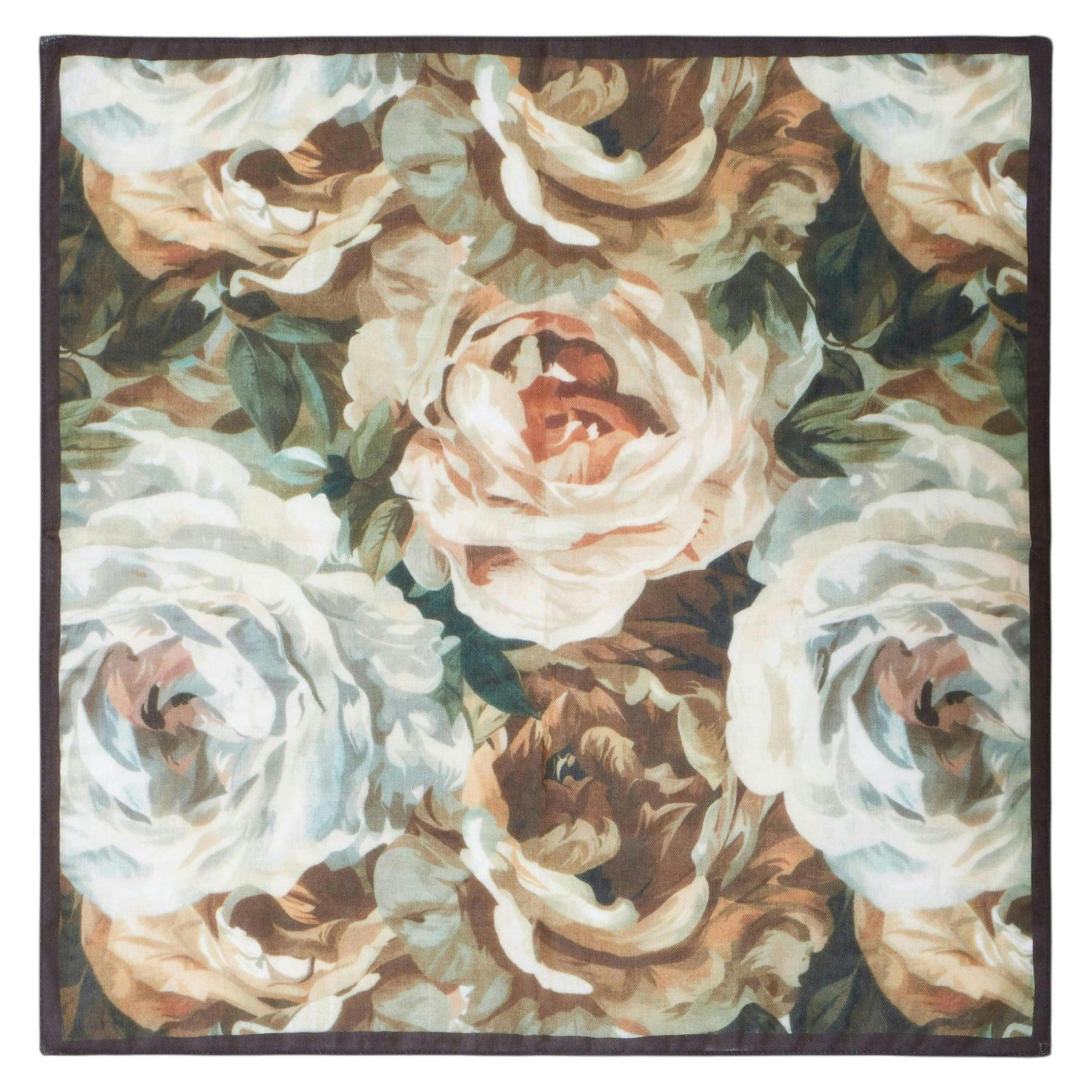 Yumi Brown Viscose Autumnal Floral Scarf , view 2 of 3