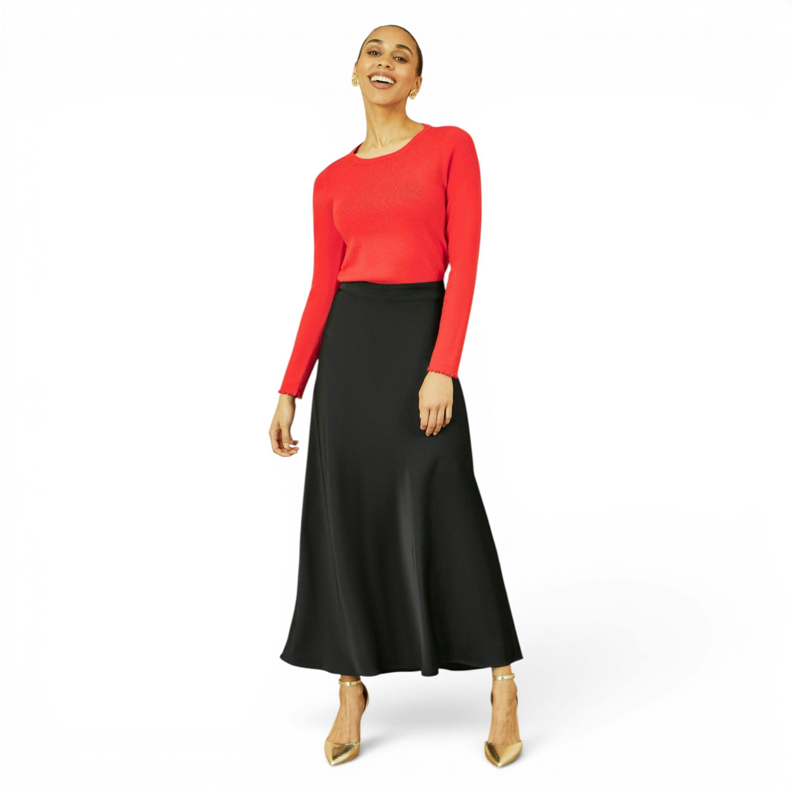 Yumi Red Sparkle Knit Jumper , view 2 of 5