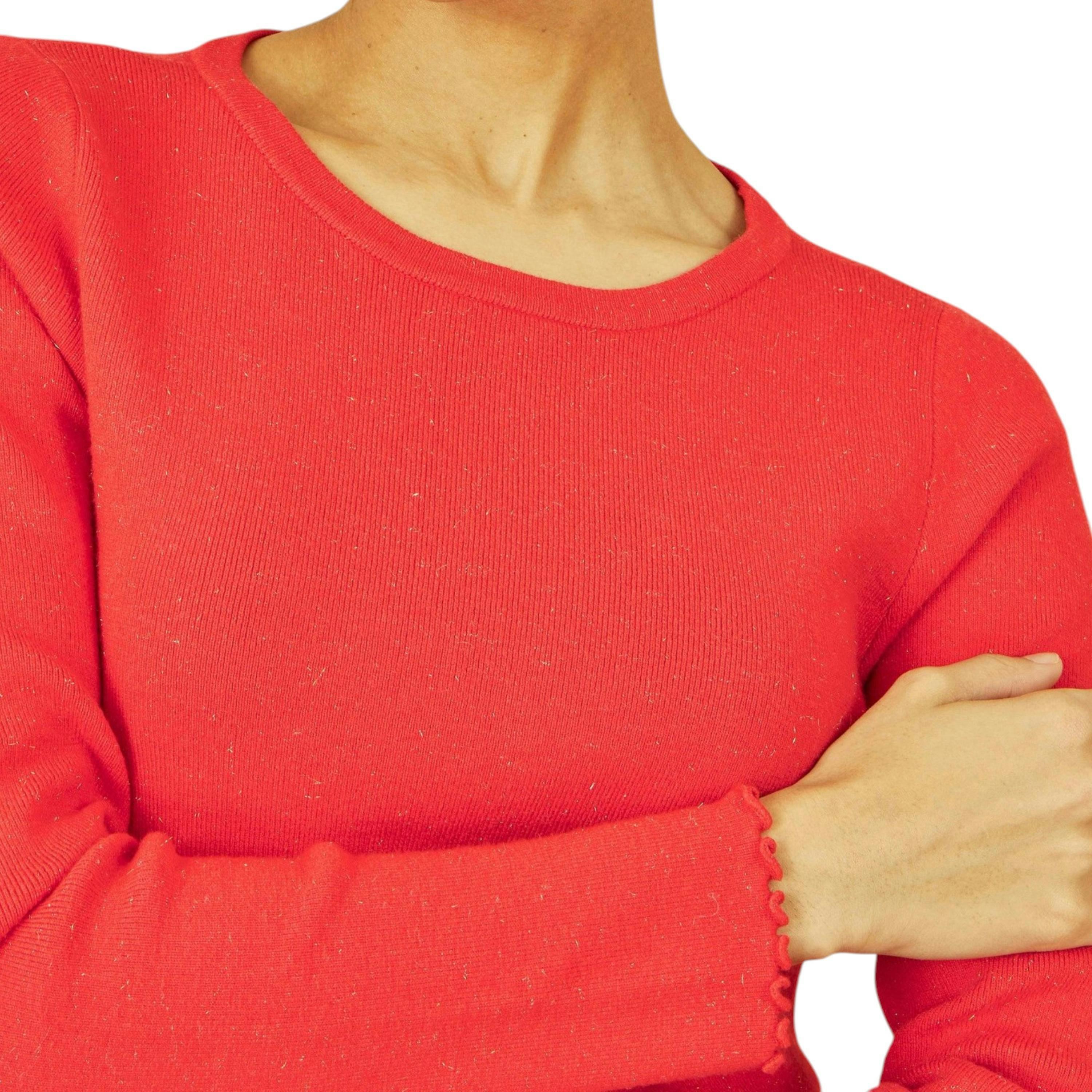 Yumi Red Sparkle Knit Jumper , view 3 of 5