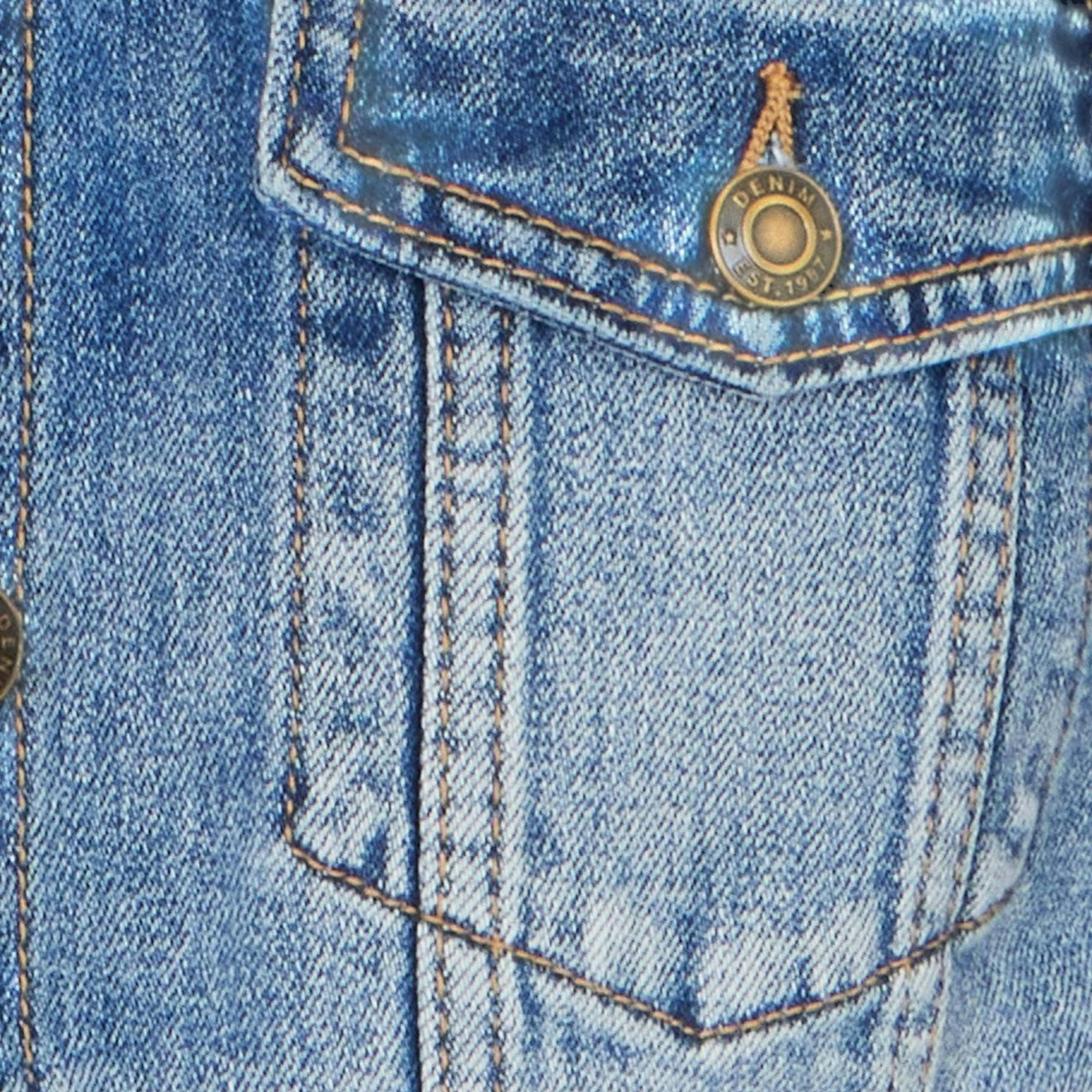 Yumi Blue Stretch Washed Denim Jacket , view 6 of 6