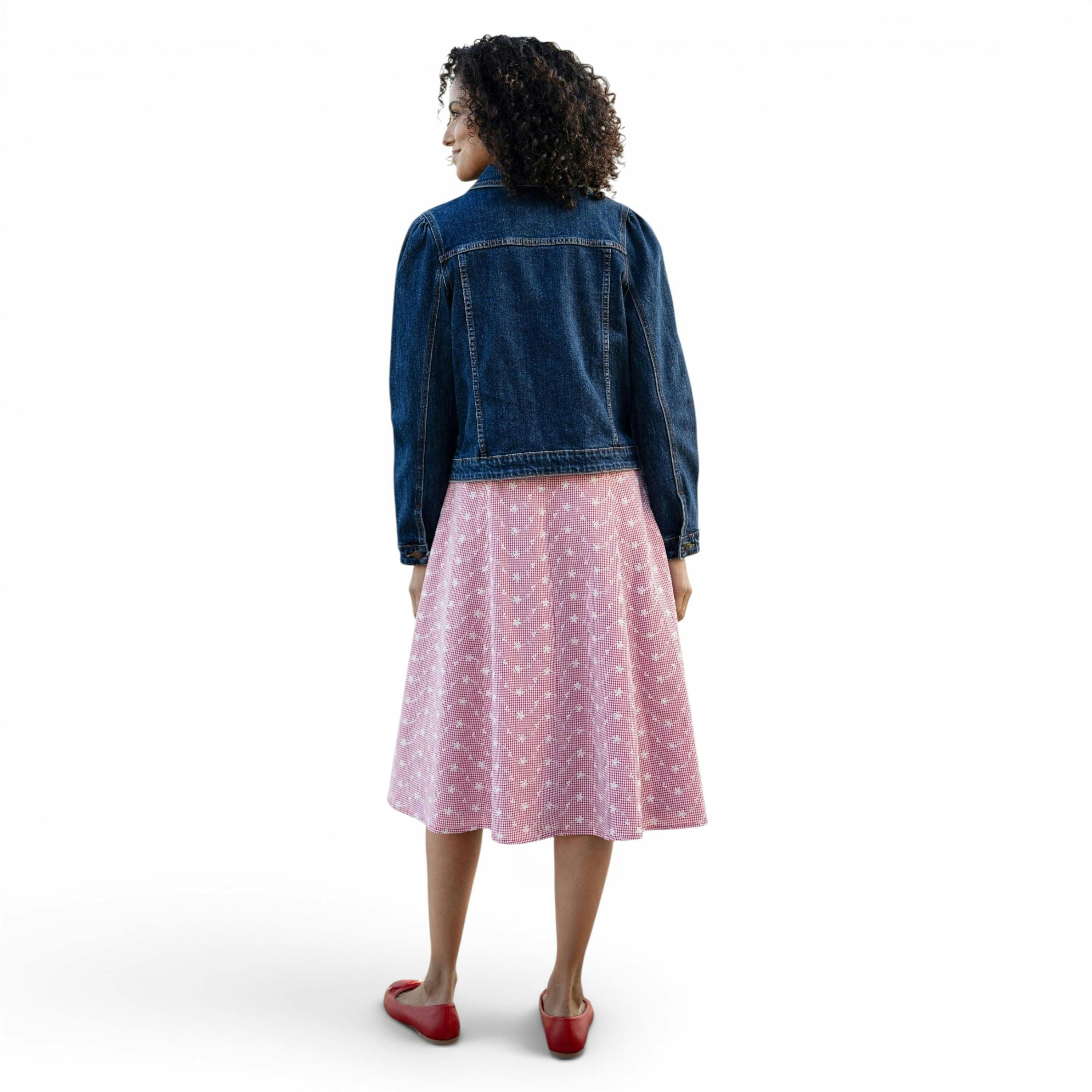 Yumi Blue Stretch Denim Jacket With Pocket Detail , view 5 of 6