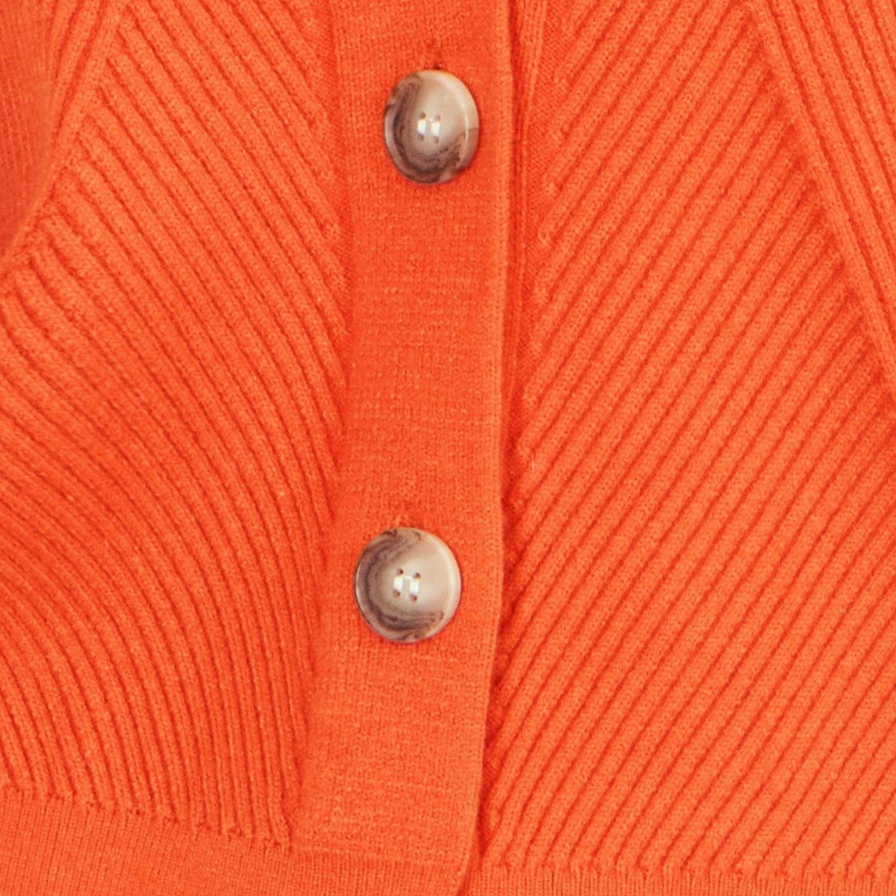 Yumi Orange Relaxed Fit Cardigan With Stitch Detail , view 5 of 5