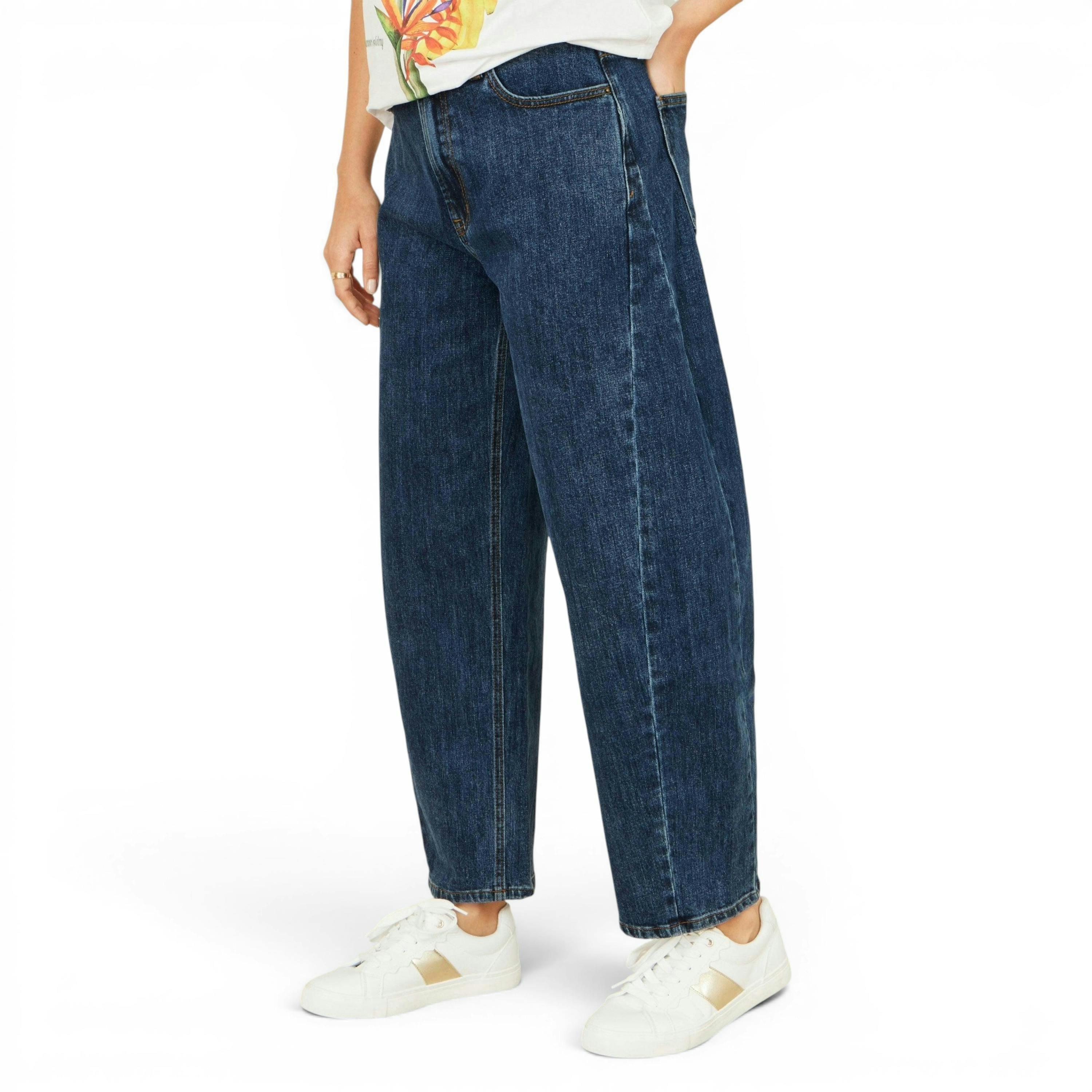 Yumi Blue Denim Barrel Relaxed Fit Jeans , view 2 of 6