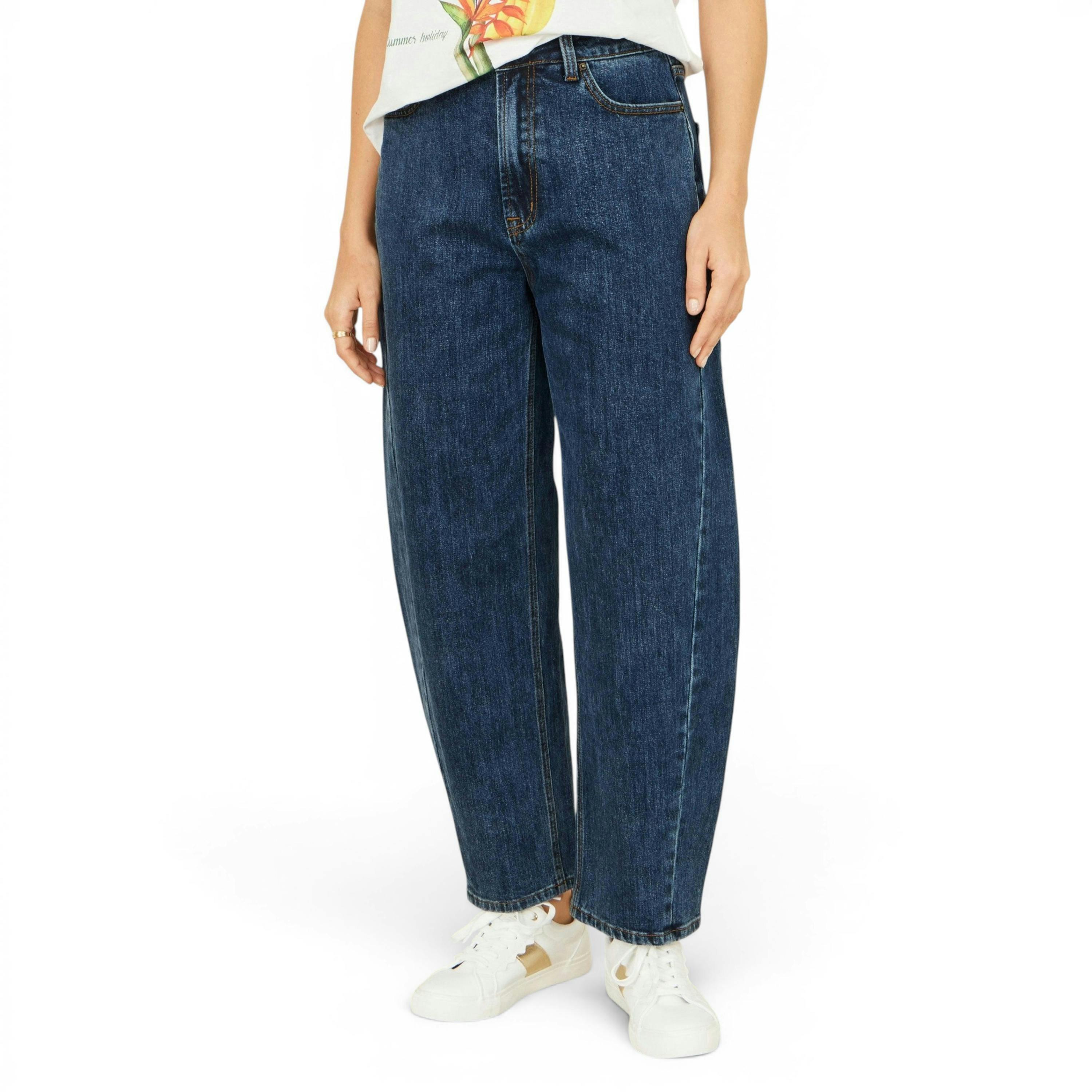 Yumi Blue Denim Barrel Relaxed Fit Jeans , view 5 of 6