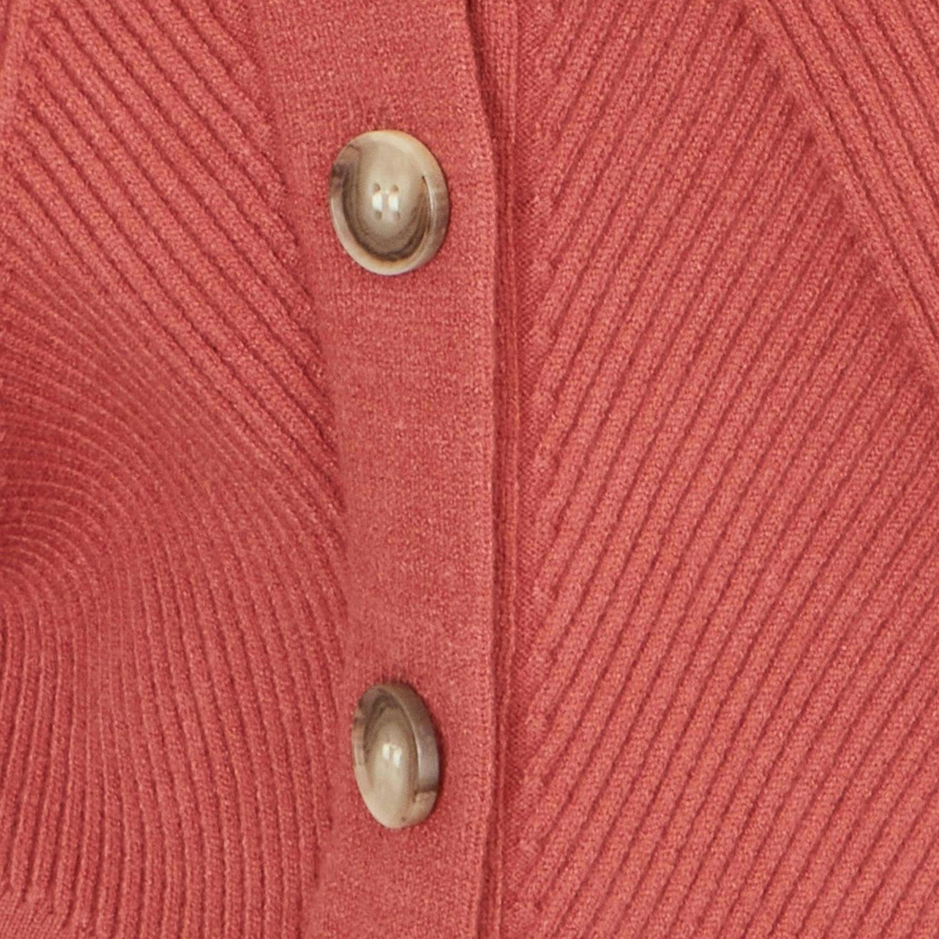 Yumi Rose Pink Relaxed Fit Cardigan With Stitch Detail , view 6 of 6