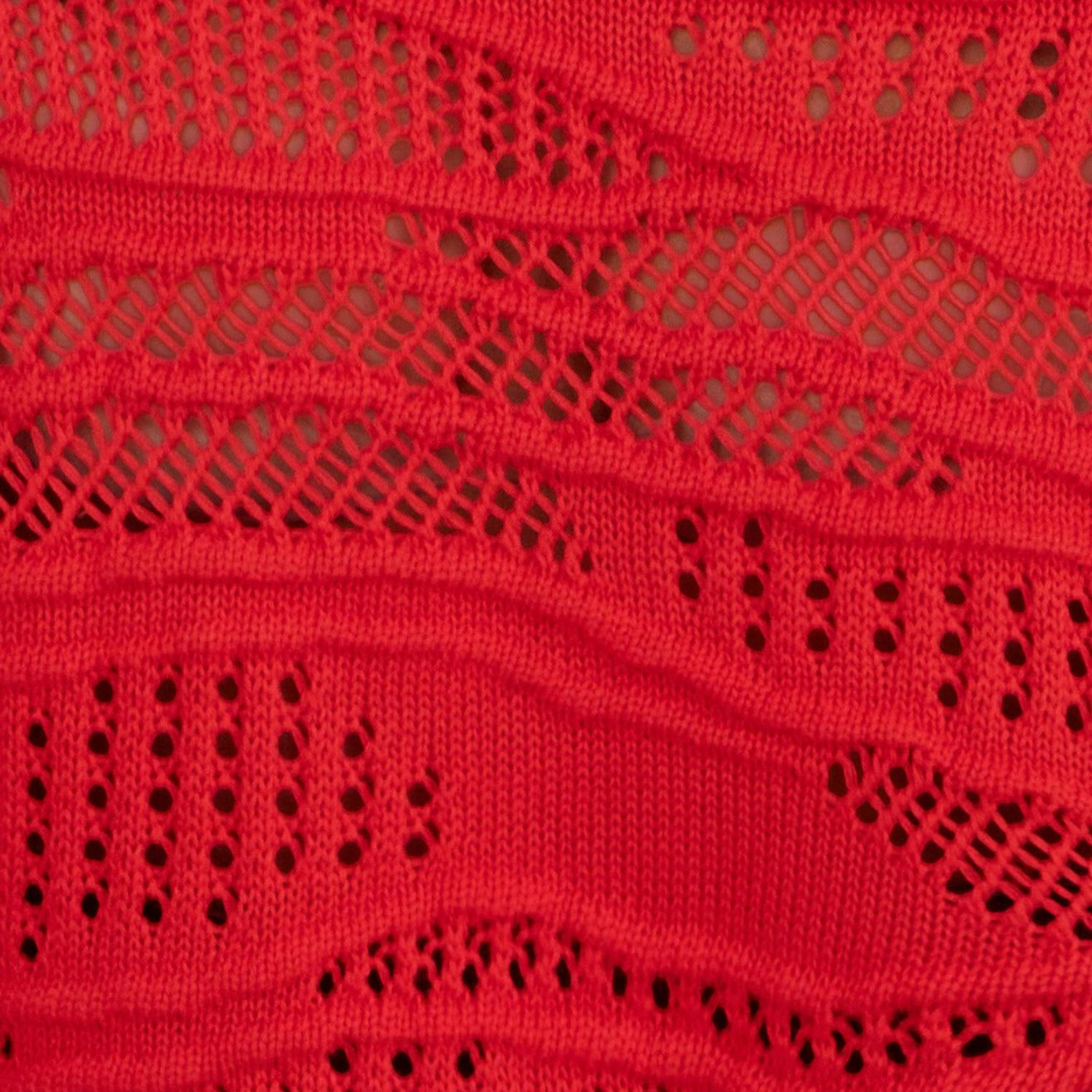 Yumi Red Wave Pointelle Knitted Jumper , view 5 of 5