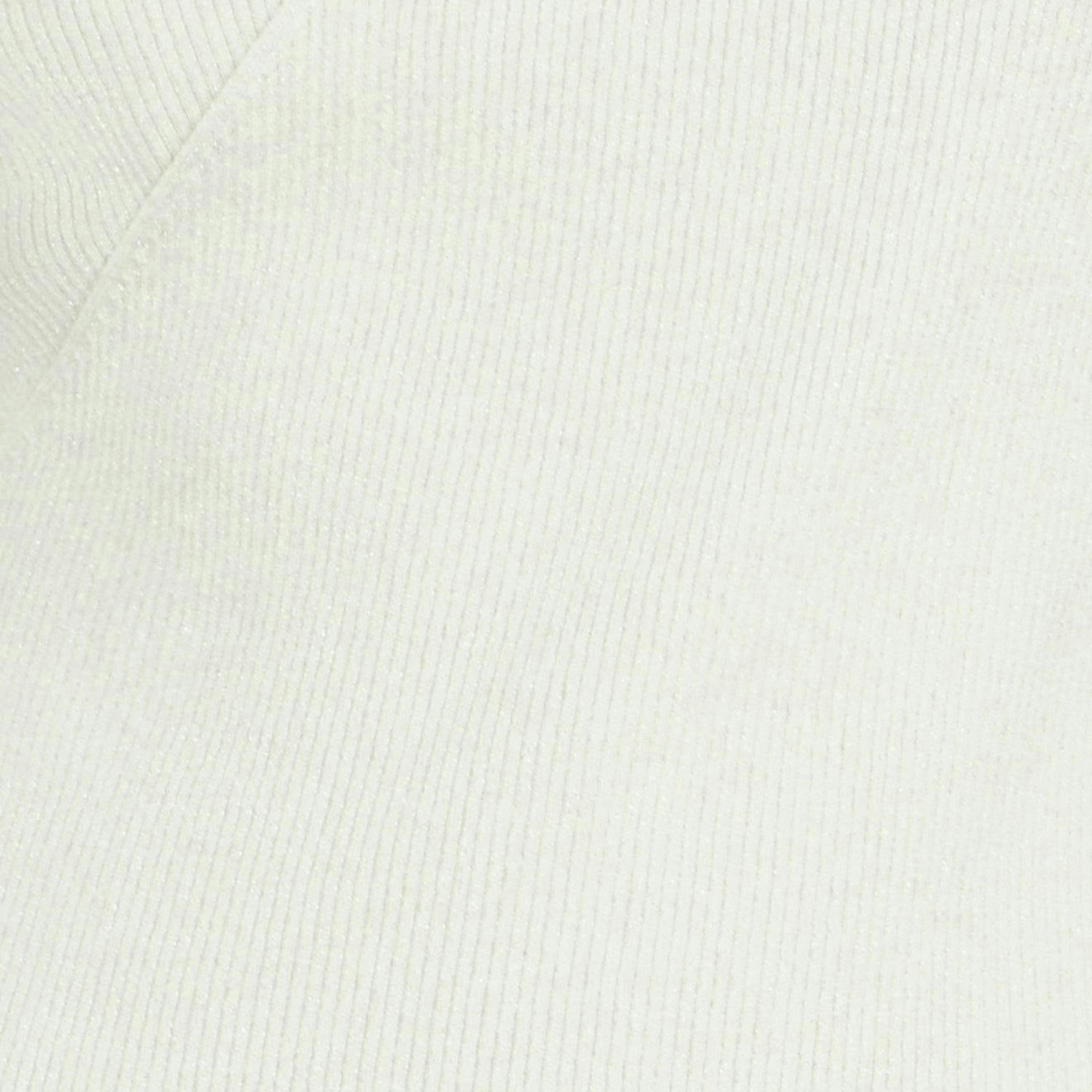 Yumi Ivory Metallic Thread Rib Wrap Knitted Top , view 6 of 6