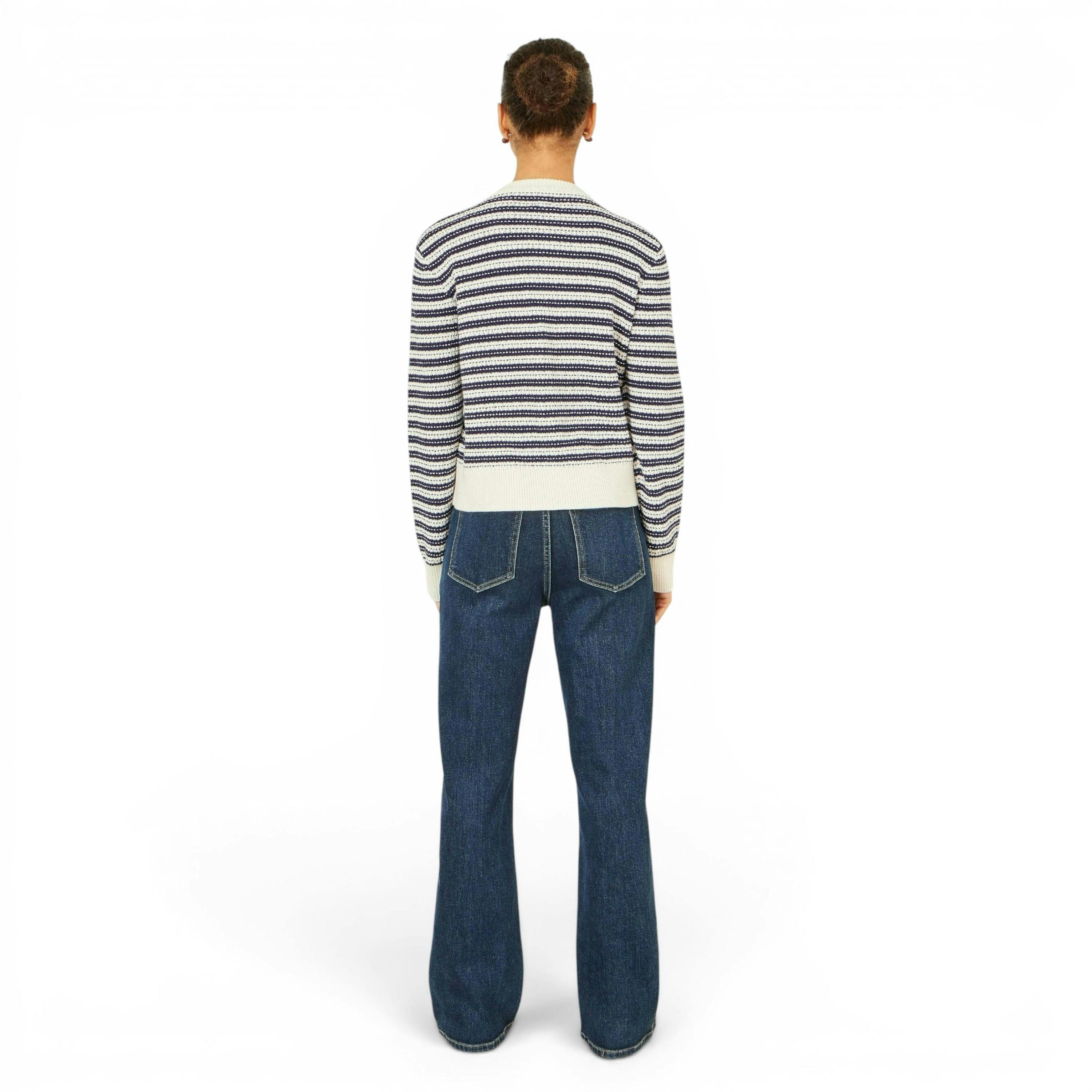 Yumi Multicolour Block Stripe Tie Front Cardigan , view 3 of 5