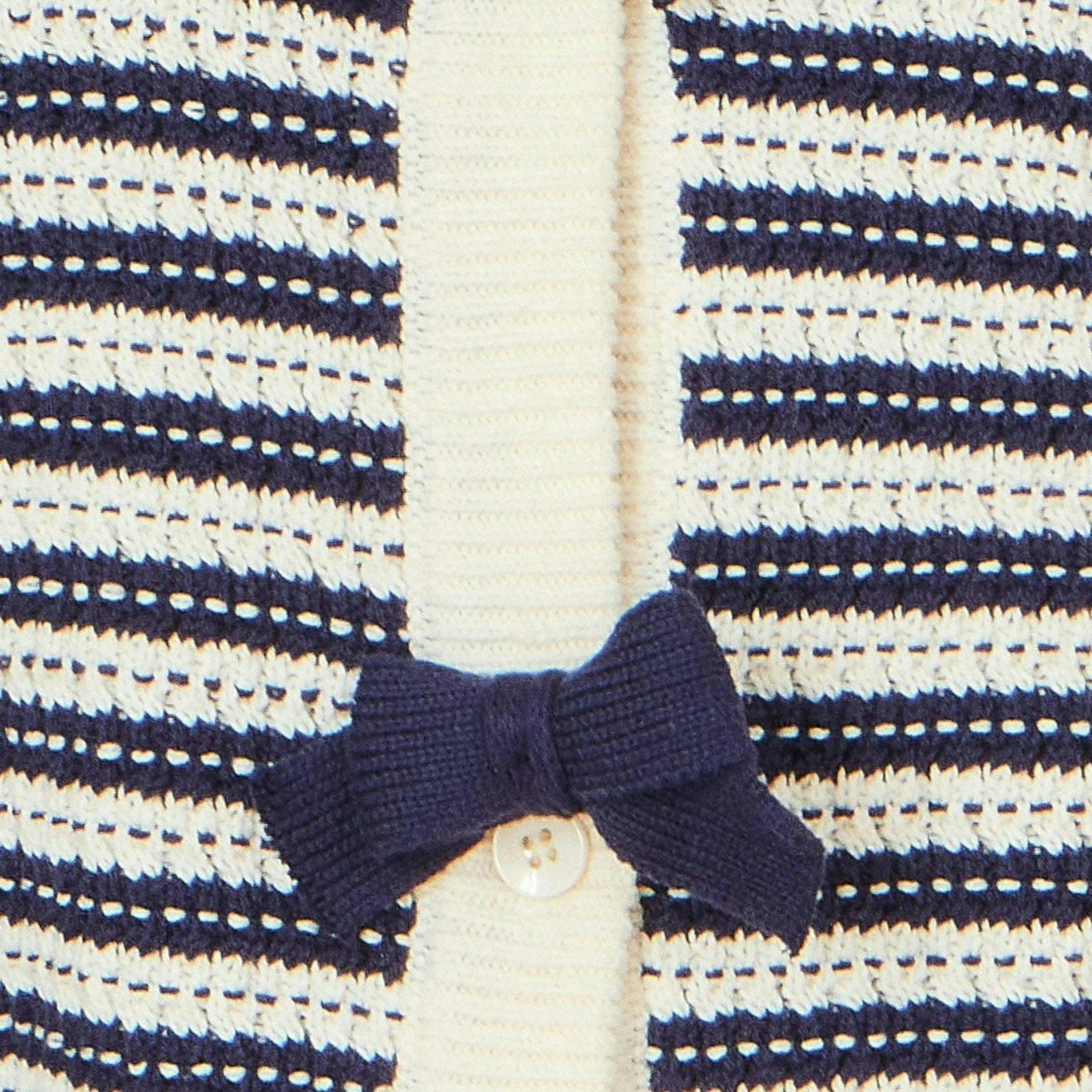 Yumi Multicolour Block Stripe Tie Front Cardigan , view 5 of 5