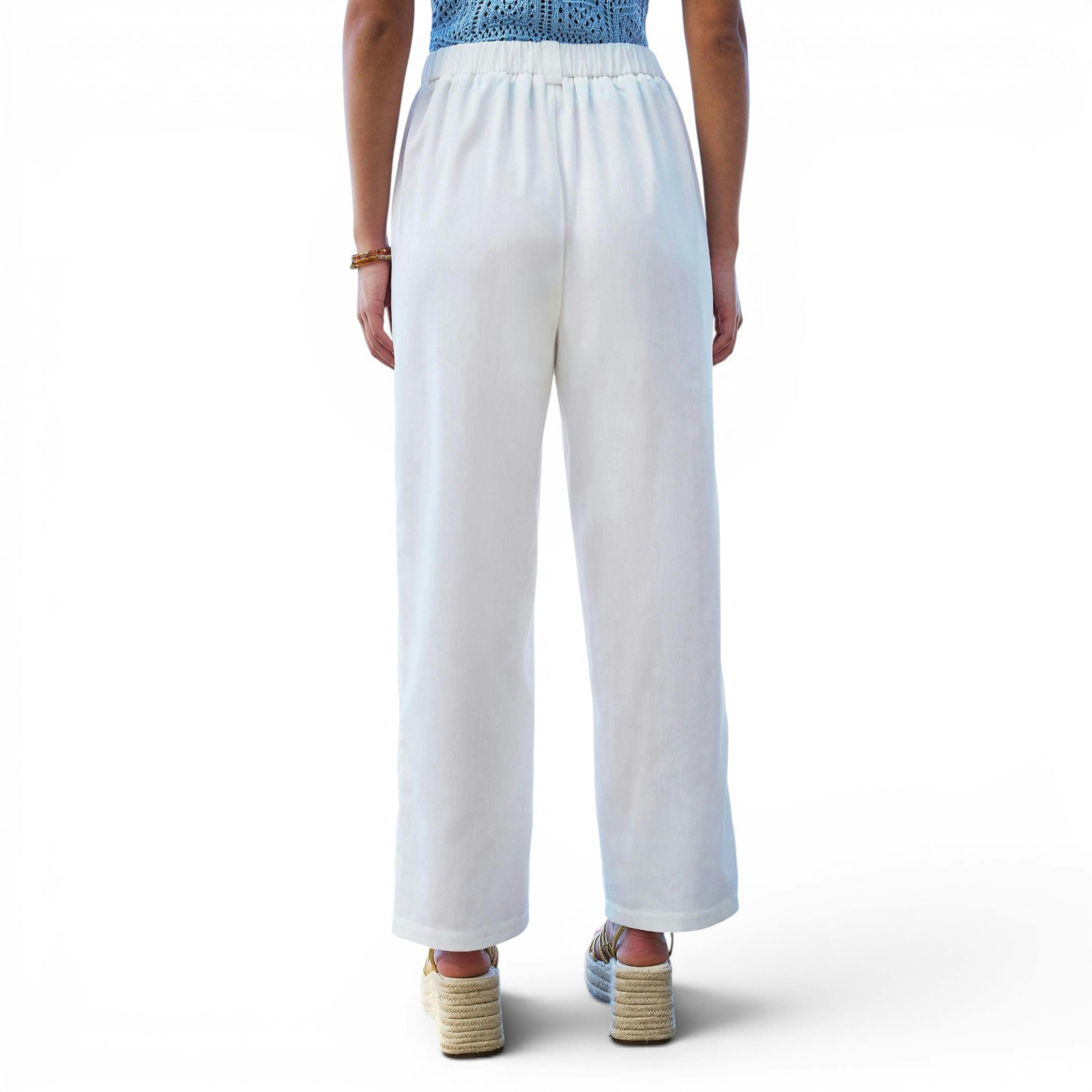 Yumi White Wide Leg Trousers , view 6 of 6