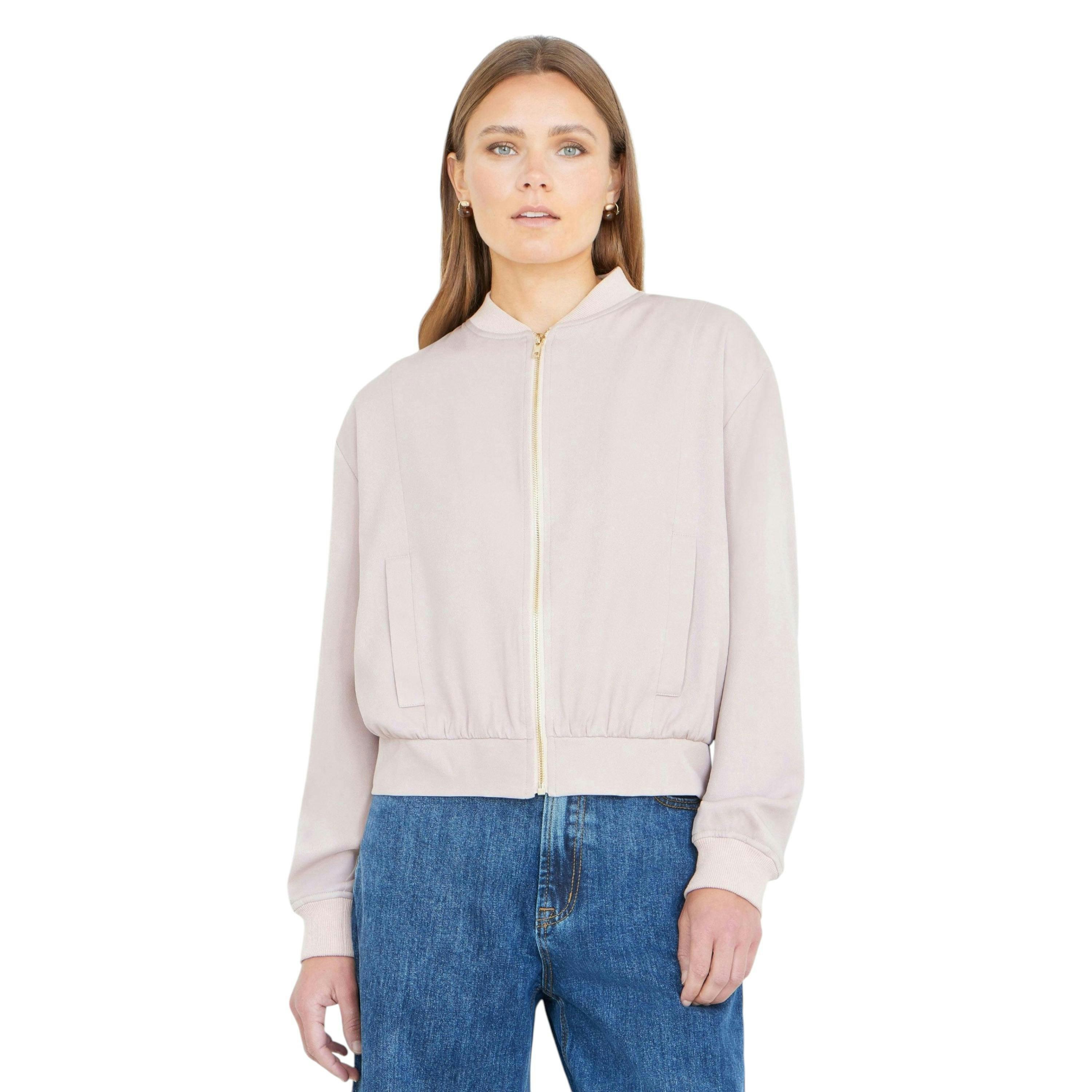Yumi Stone Relaxed Lightweight Bomber Jacket , view 3 of 6