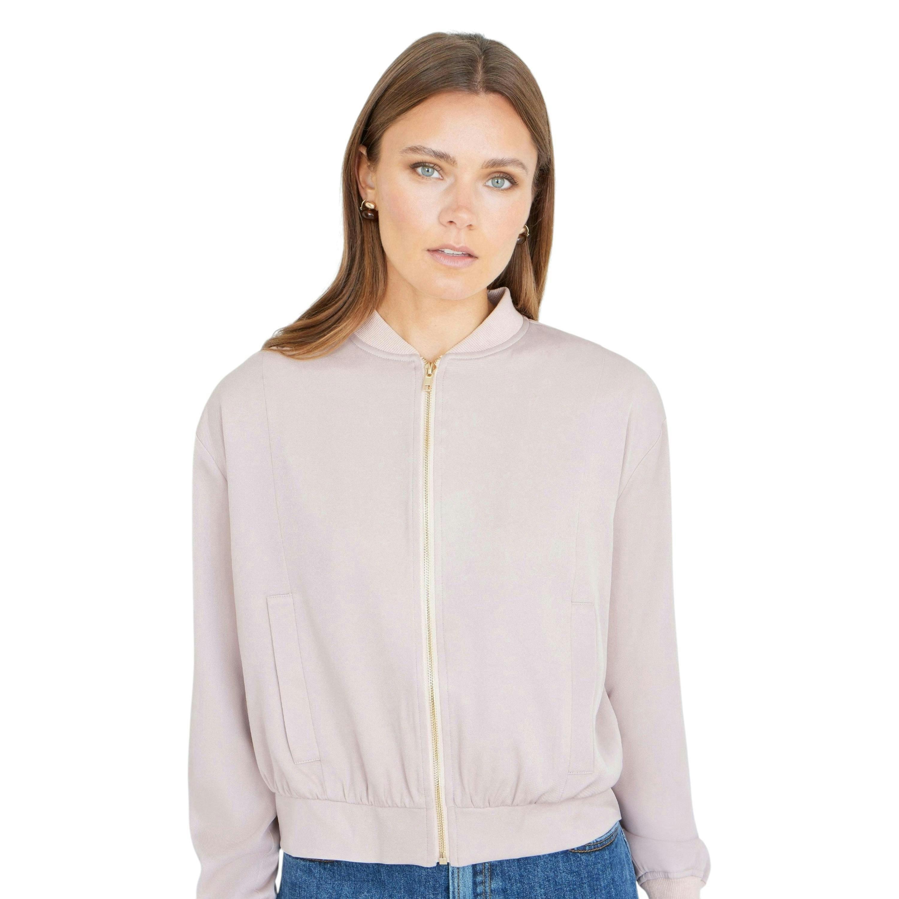 Yumi Stone Relaxed Lightweight Bomber Jacket , view 4 of 6