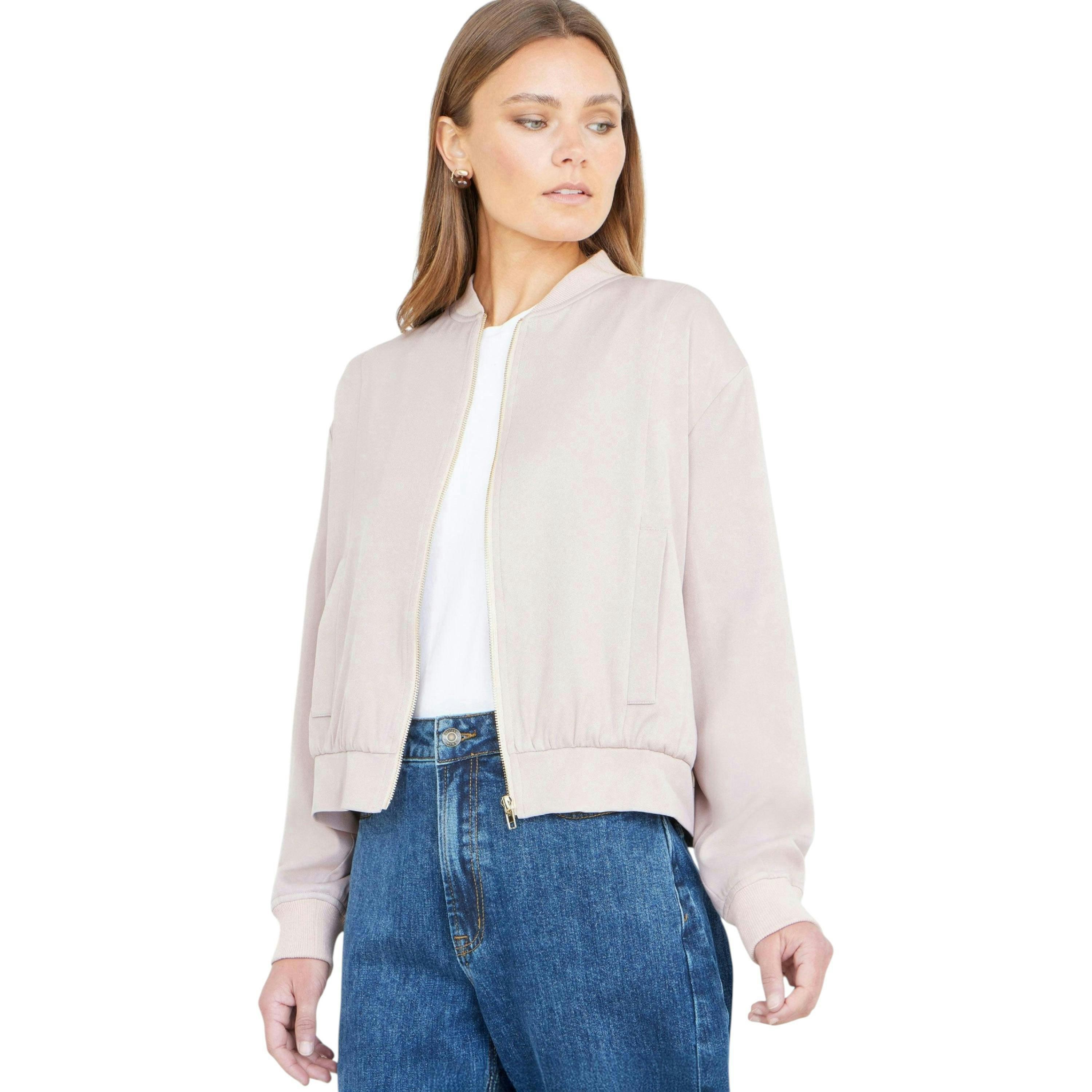 Yumi Stone Relaxed Lightweight Bomber Jacket , view 6 of 6