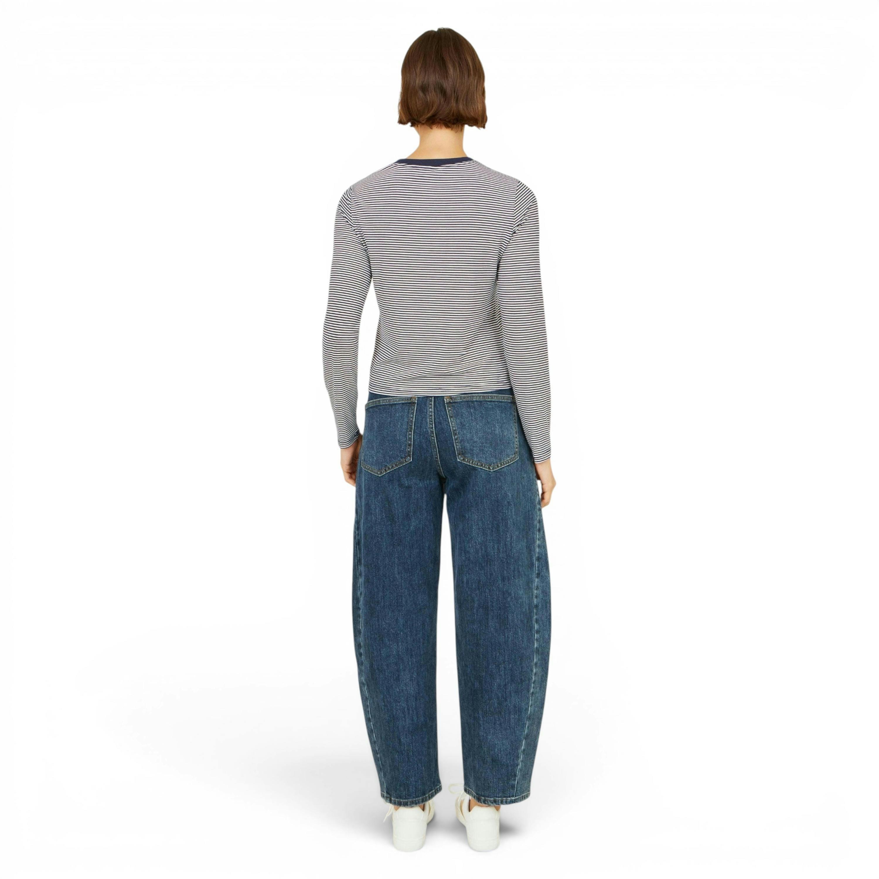 Yumi Navy Striped Jersey Long Sleeve T-Shirt , view 3 of 5