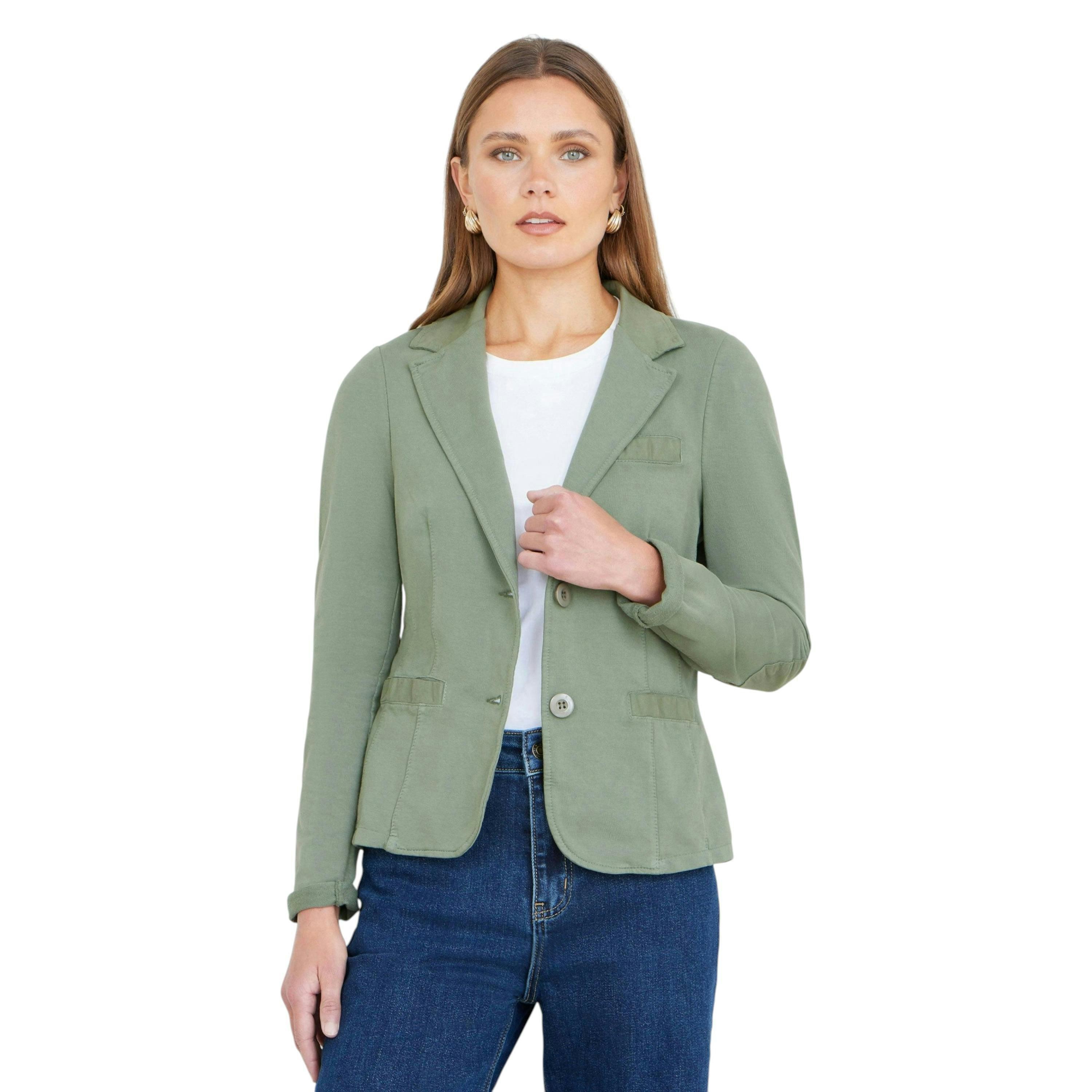 Yumi Green Stretch Cotton Blazer , view 1 of 6