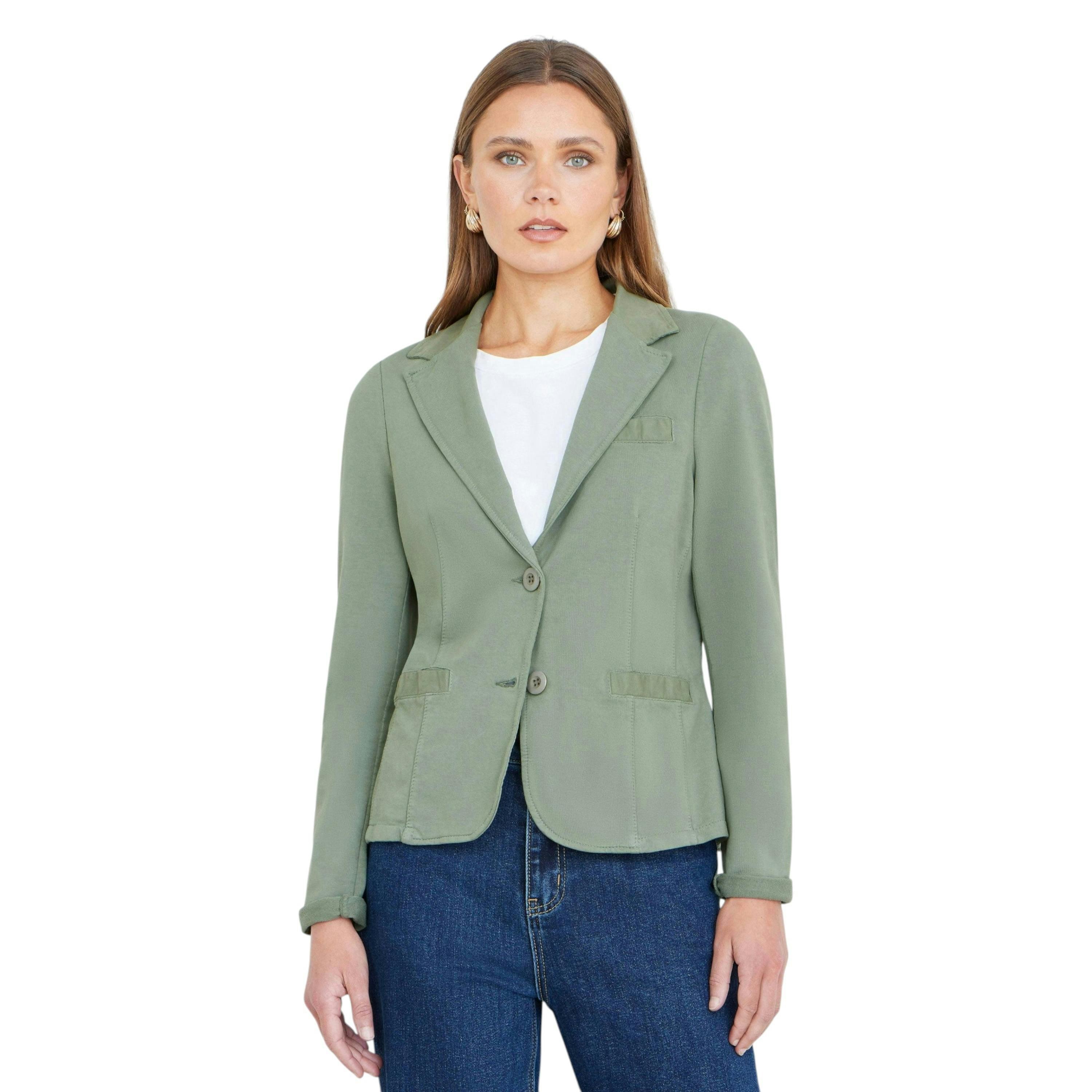 Yumi Green Stretch Cotton Blazer , view 2 of 6