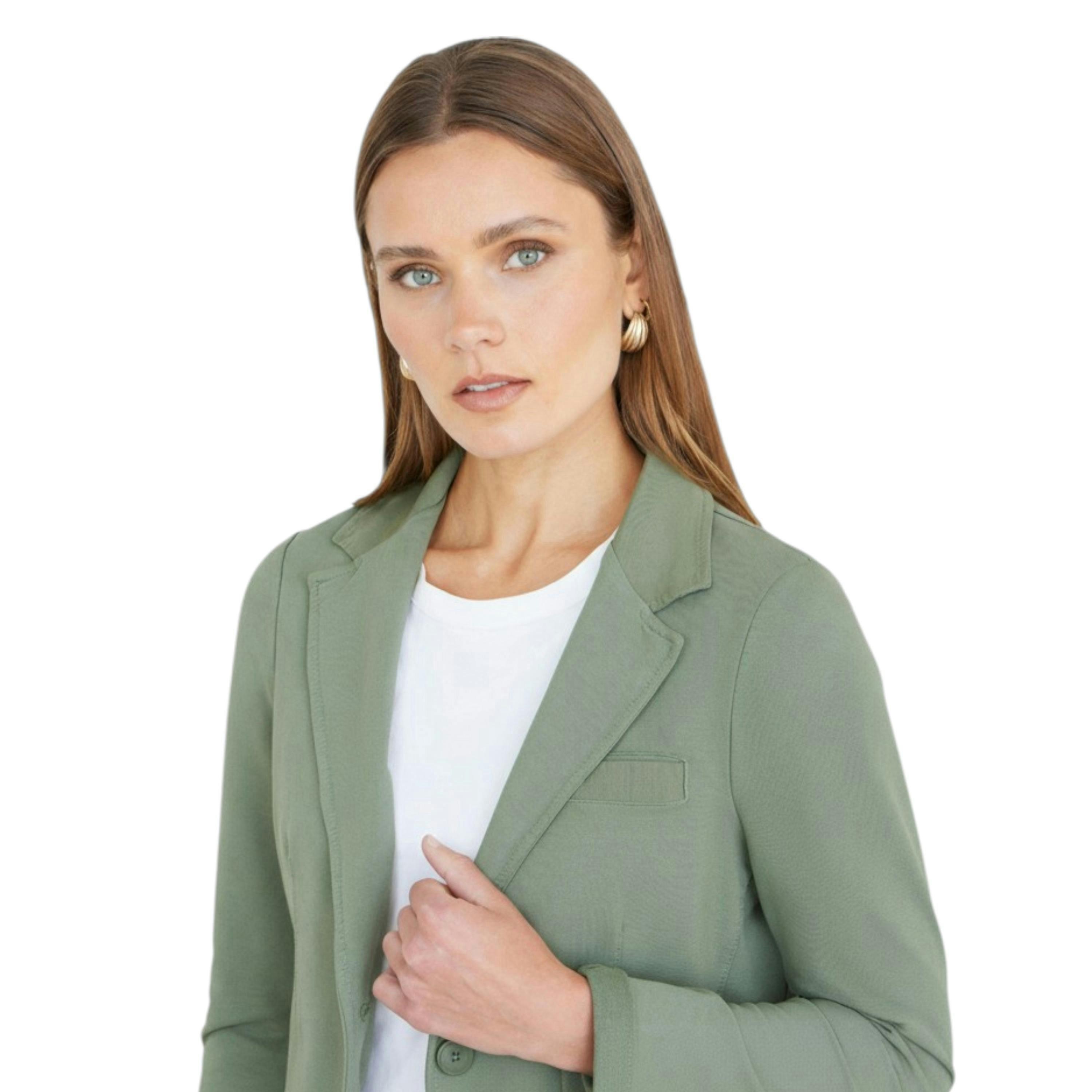 Yumi Green Stretch Cotton Blazer , view 5 of 6