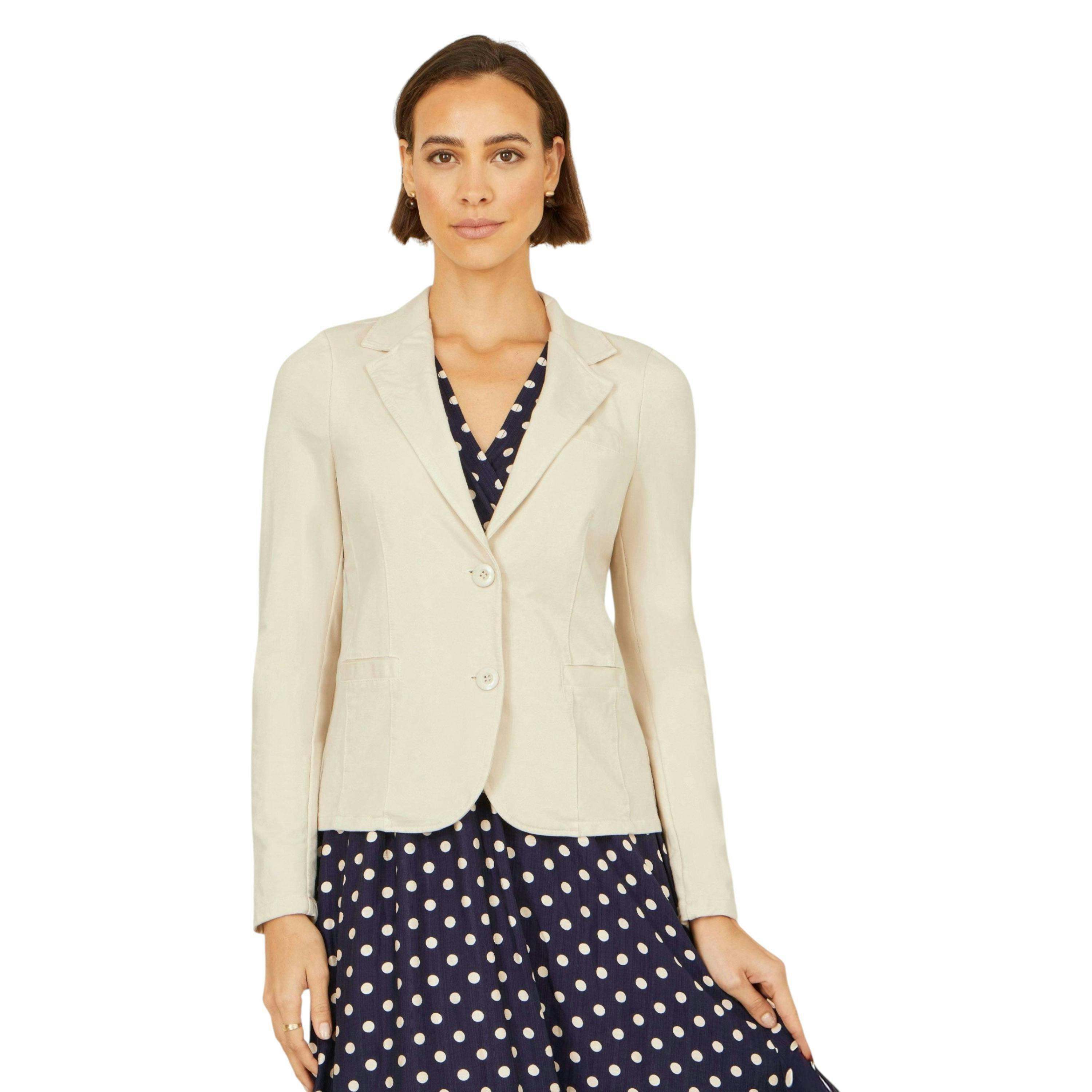 Yumi Beige Stretch Cotton Blazer , view 6 of 6