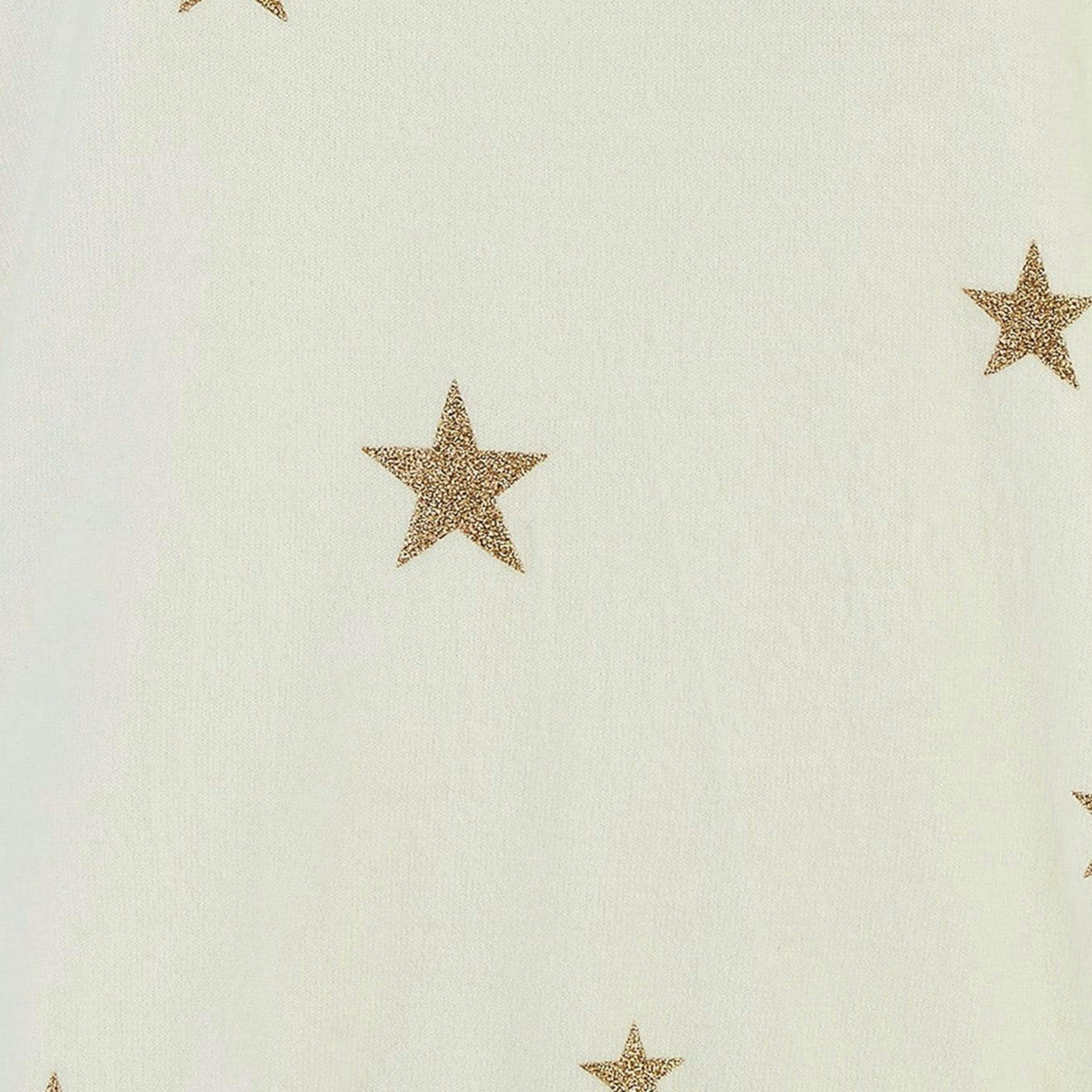 Yumi Cream Gold Foil Star Print Relaxed Fit Jumper , view 4 of 4