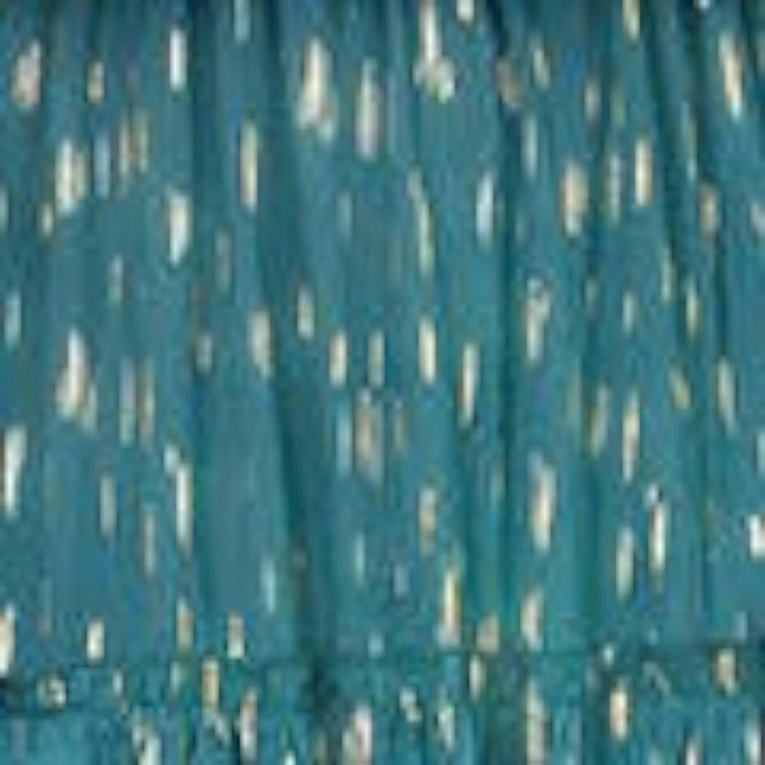 Yumi Teal Foil Print Ruched Waist Midi Dress With Tie Notch Neckline , view 6 of 6