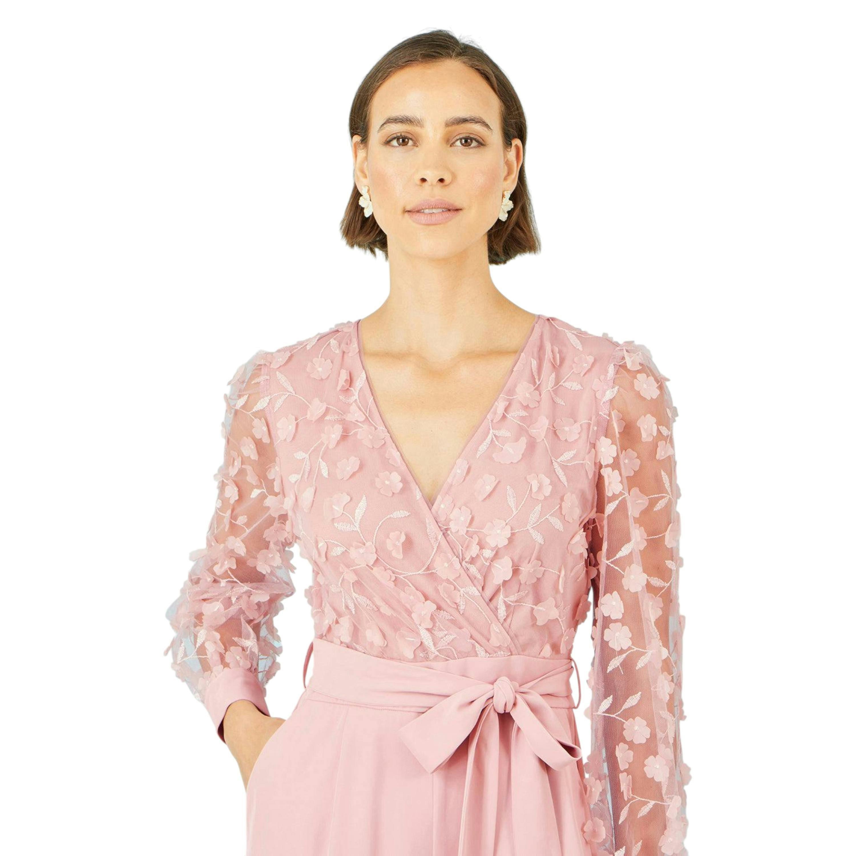 Yumi Pink Flower Applique Jumpsuit , view 3 of 6