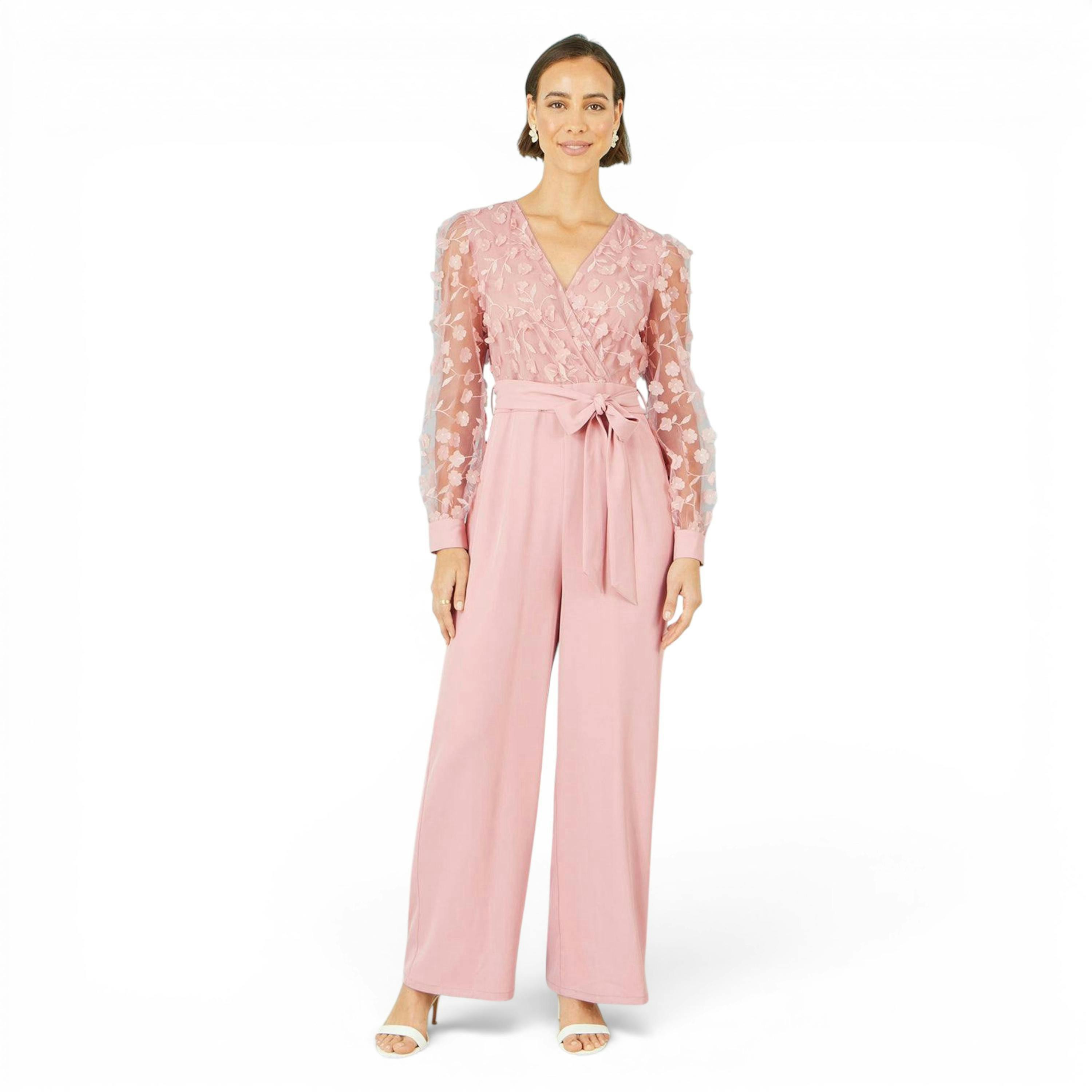 Yumi Pink Flower Applique Jumpsuit , view 4 of 6