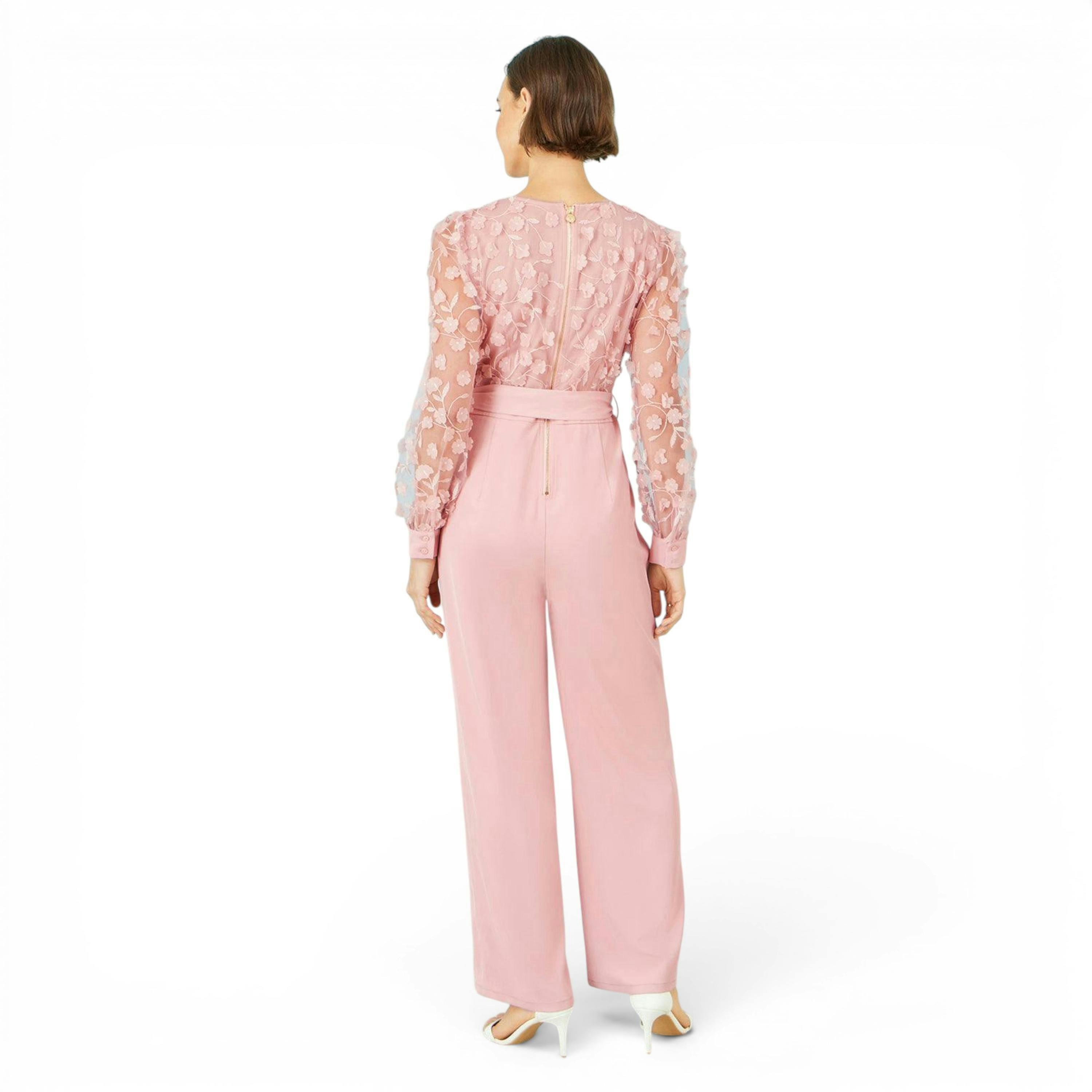 Yumi Pink Flower Applique Jumpsuit , view 5 of 6