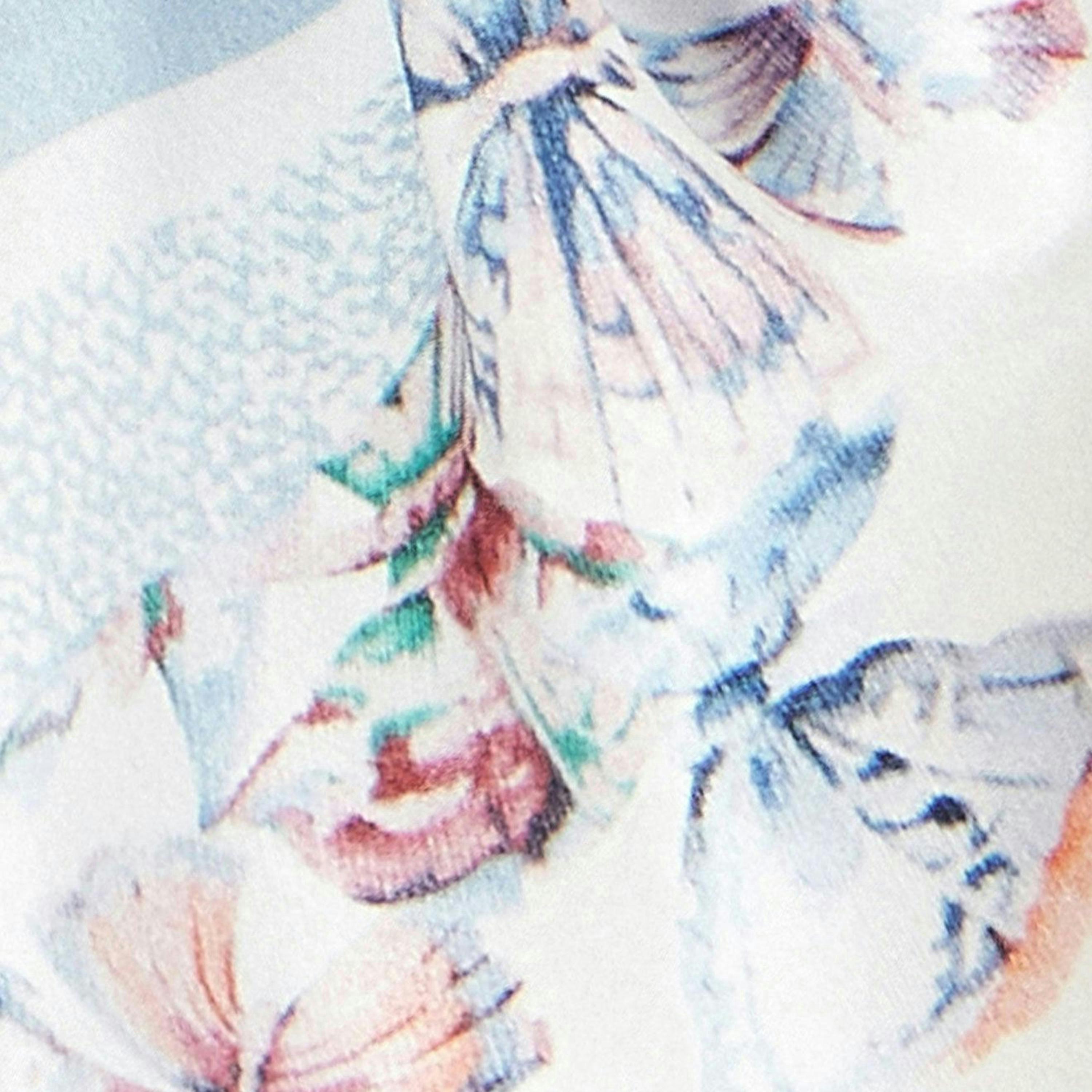 Yumi Blue 100% Silk Butterfly Placement Silk Scarf , view 3 of 3