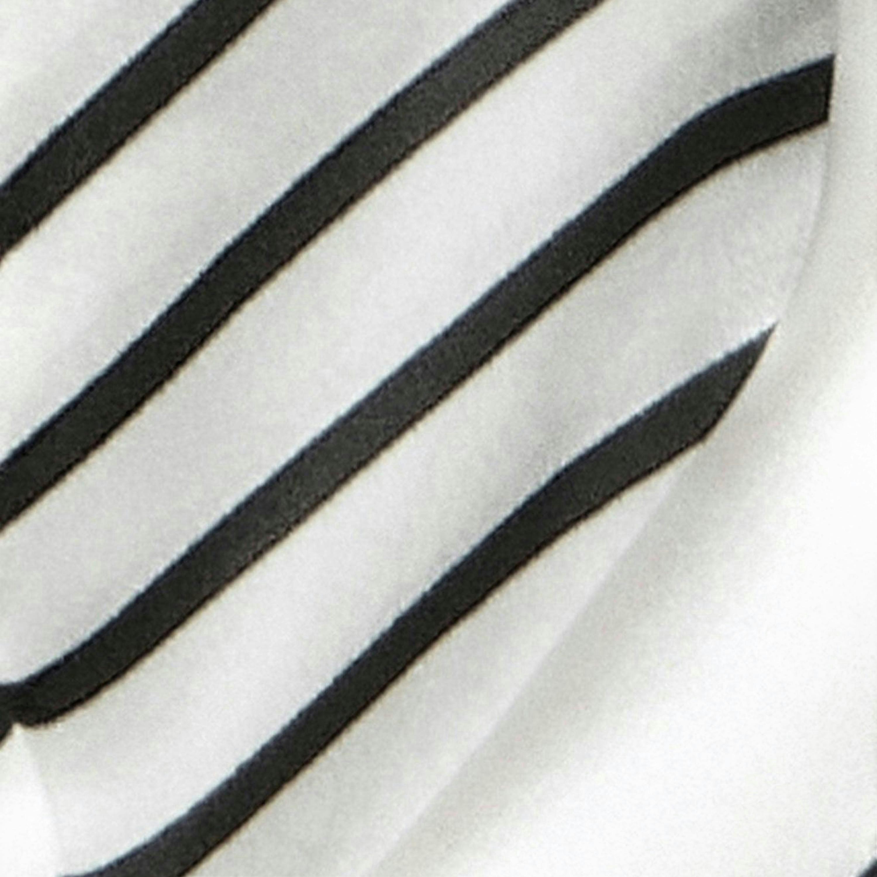 Yumi Ivory 100% Silk Butterfly Stripe Scarf , view 3 of 3
