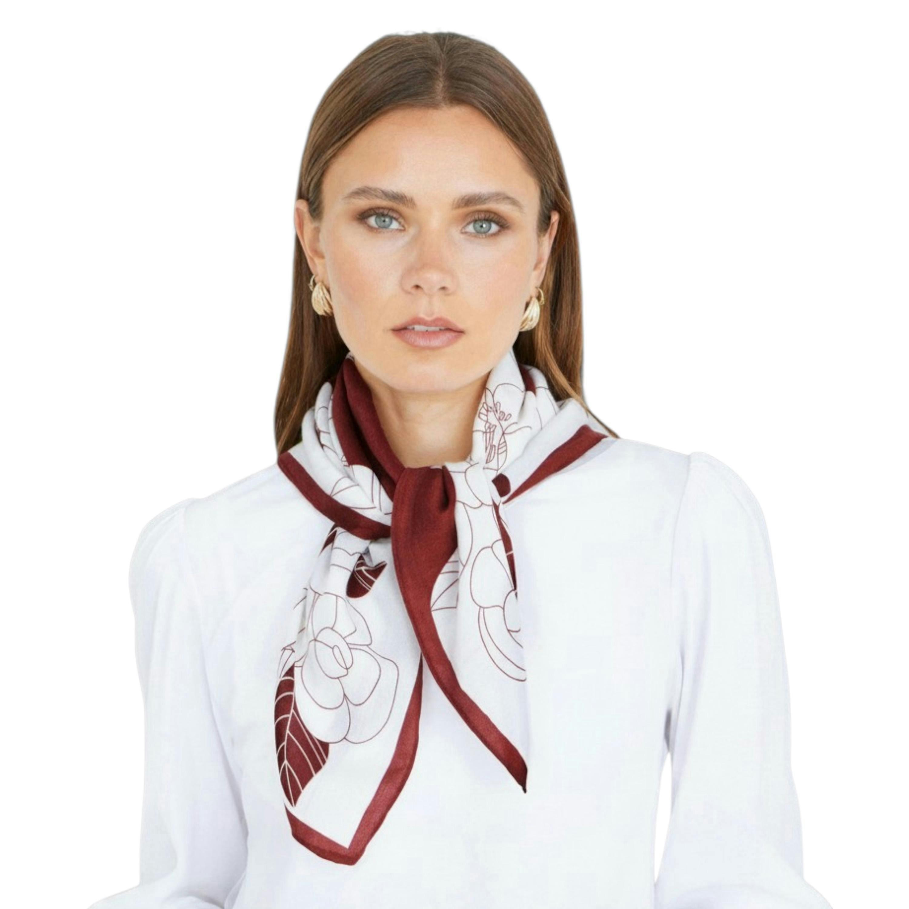 Yumi Brown Viscose Floral Scarf , view 1 of 3