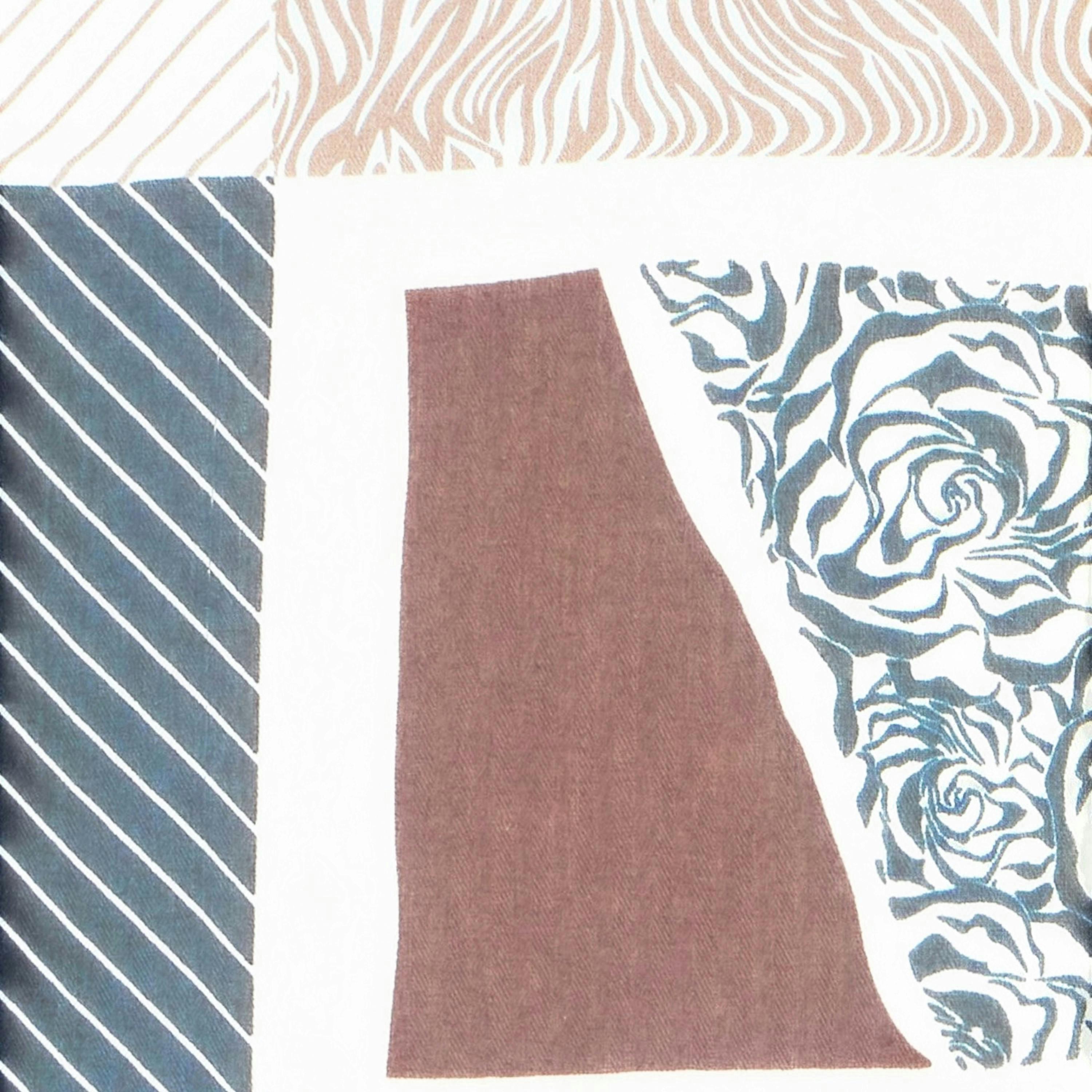 Yumi Multicolour Viscose Stripe Pattern Scarf , view 2 of 3