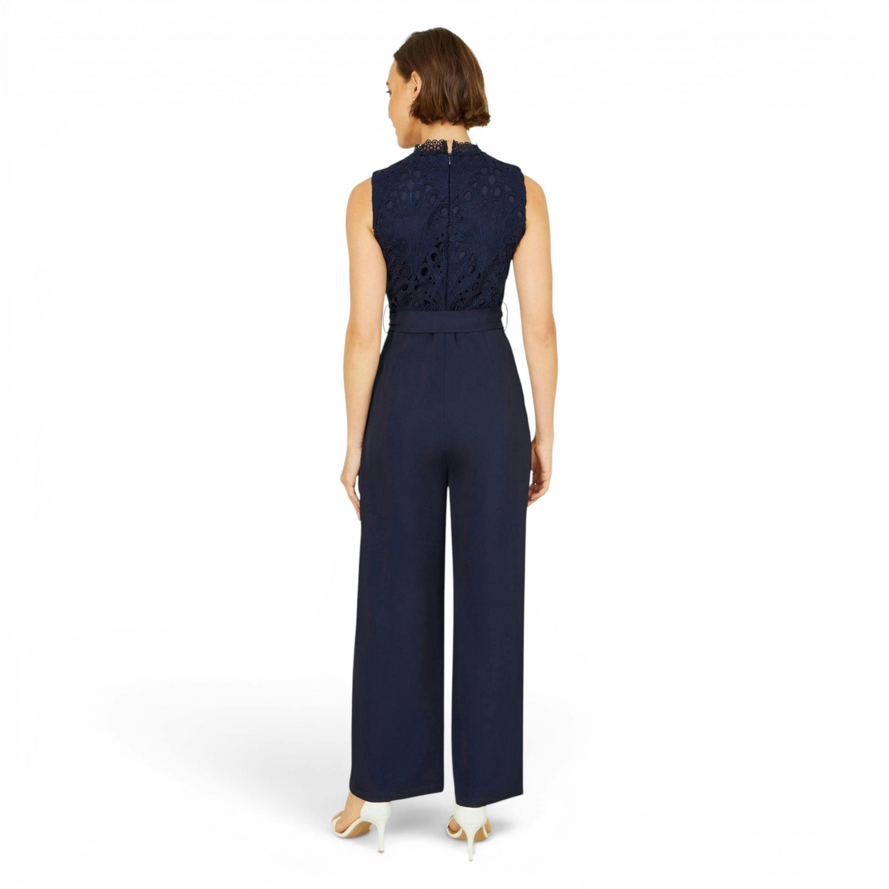 Yumi Navy Lace Sleeveless Jumpsuit , view 4 of 6