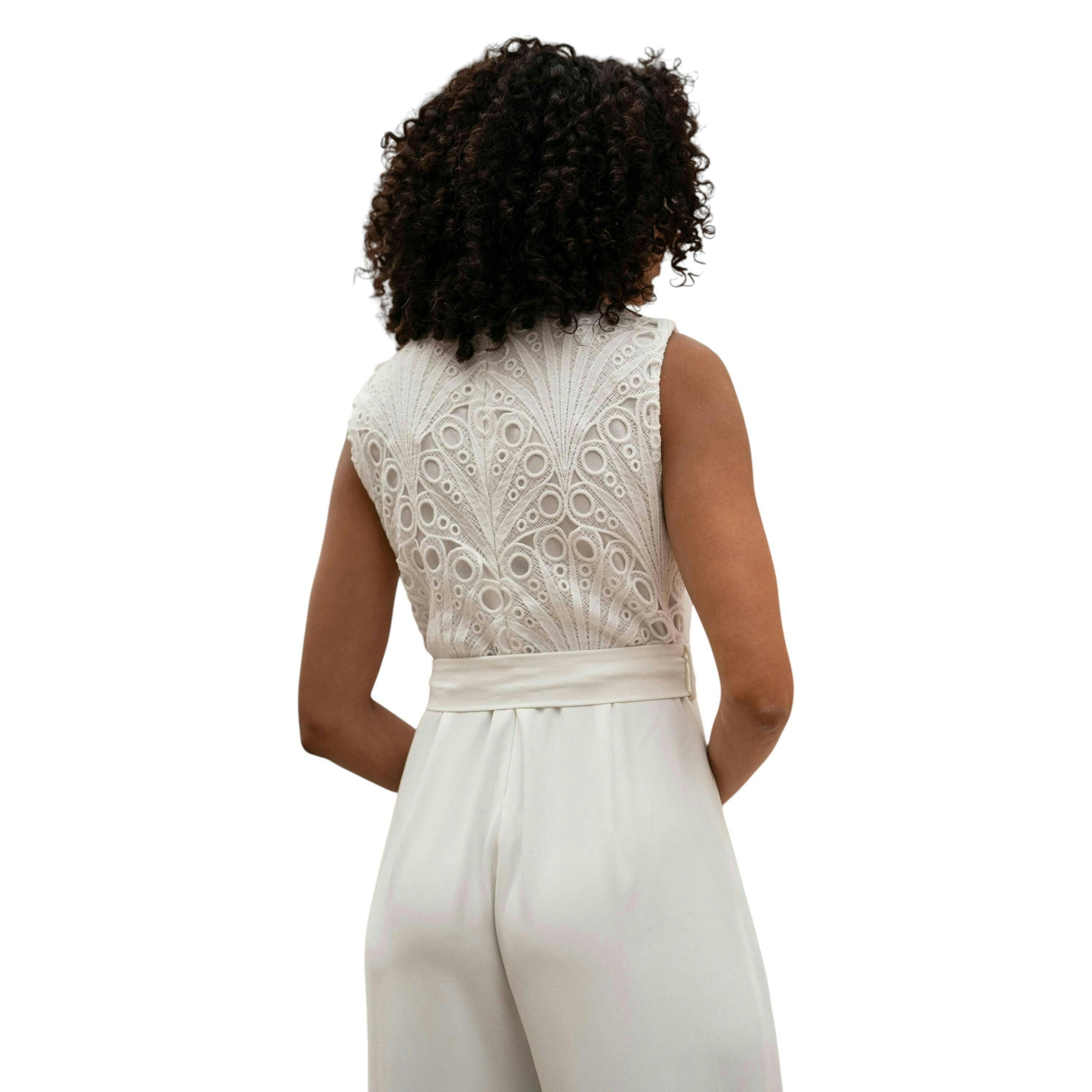 Yumi Ivory Lace Sleeveless Jumpsuit , view 6 of 6