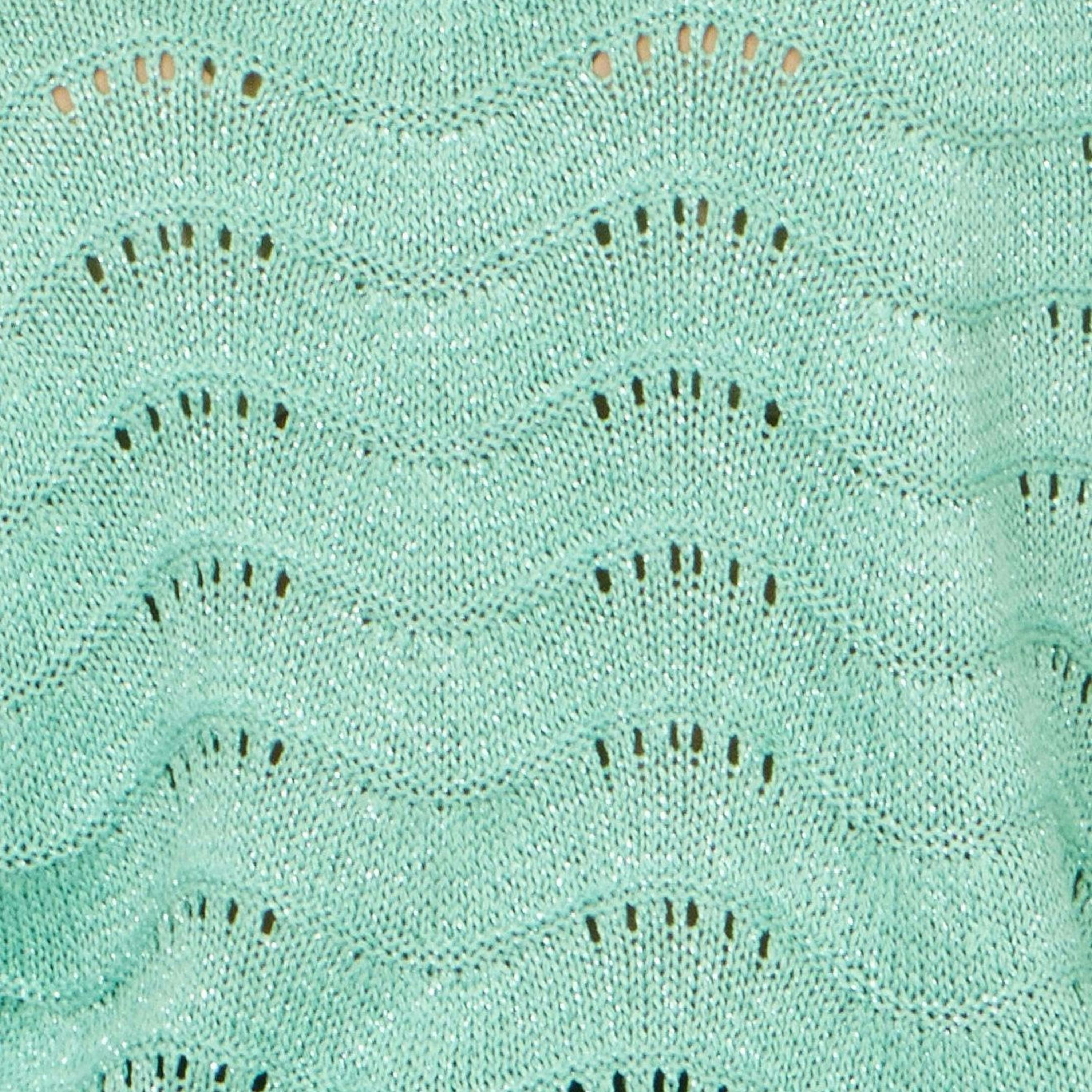 Yumi Aqua Wave Metallic Thread Relaxed Jumper , view 6 of 6