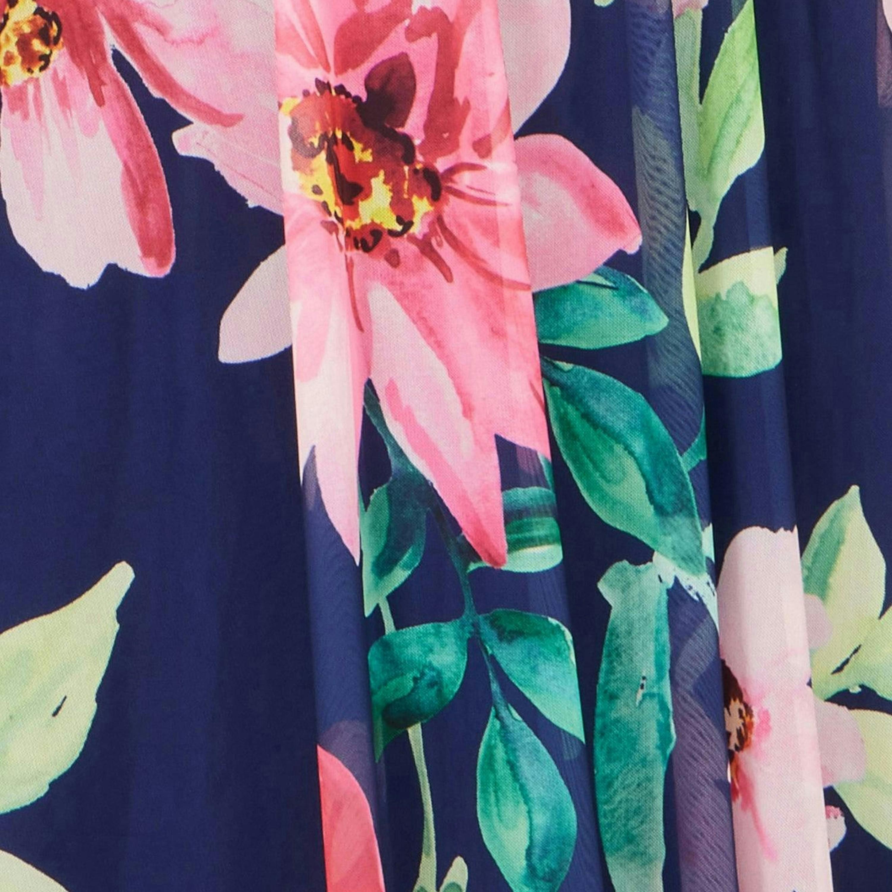 Yumi Navy Mesh Floral Maxi Dress , view 6 of 6