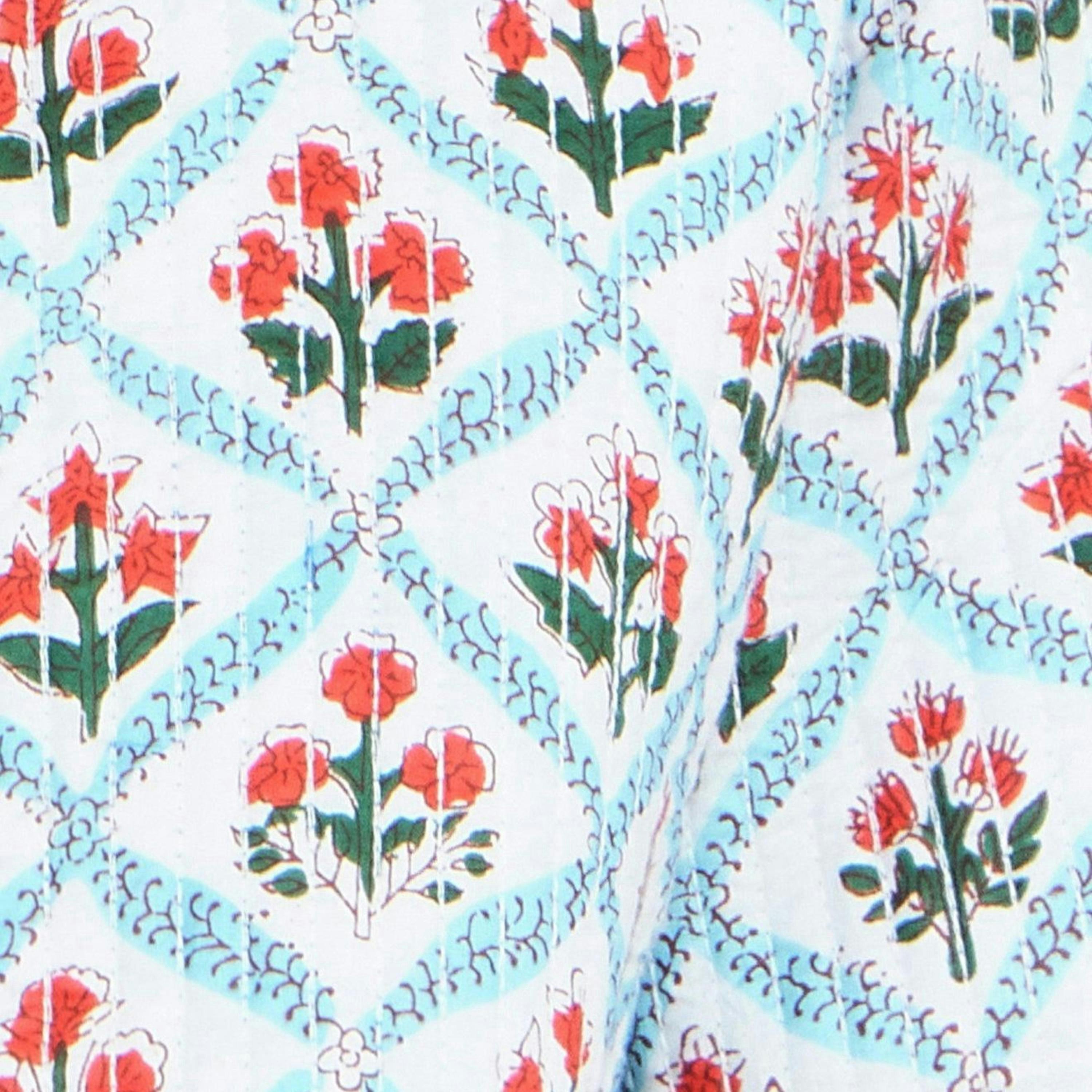 Yumi Blue Boho Print Cotton Reversible Quilted Jacket , view 6 of 6