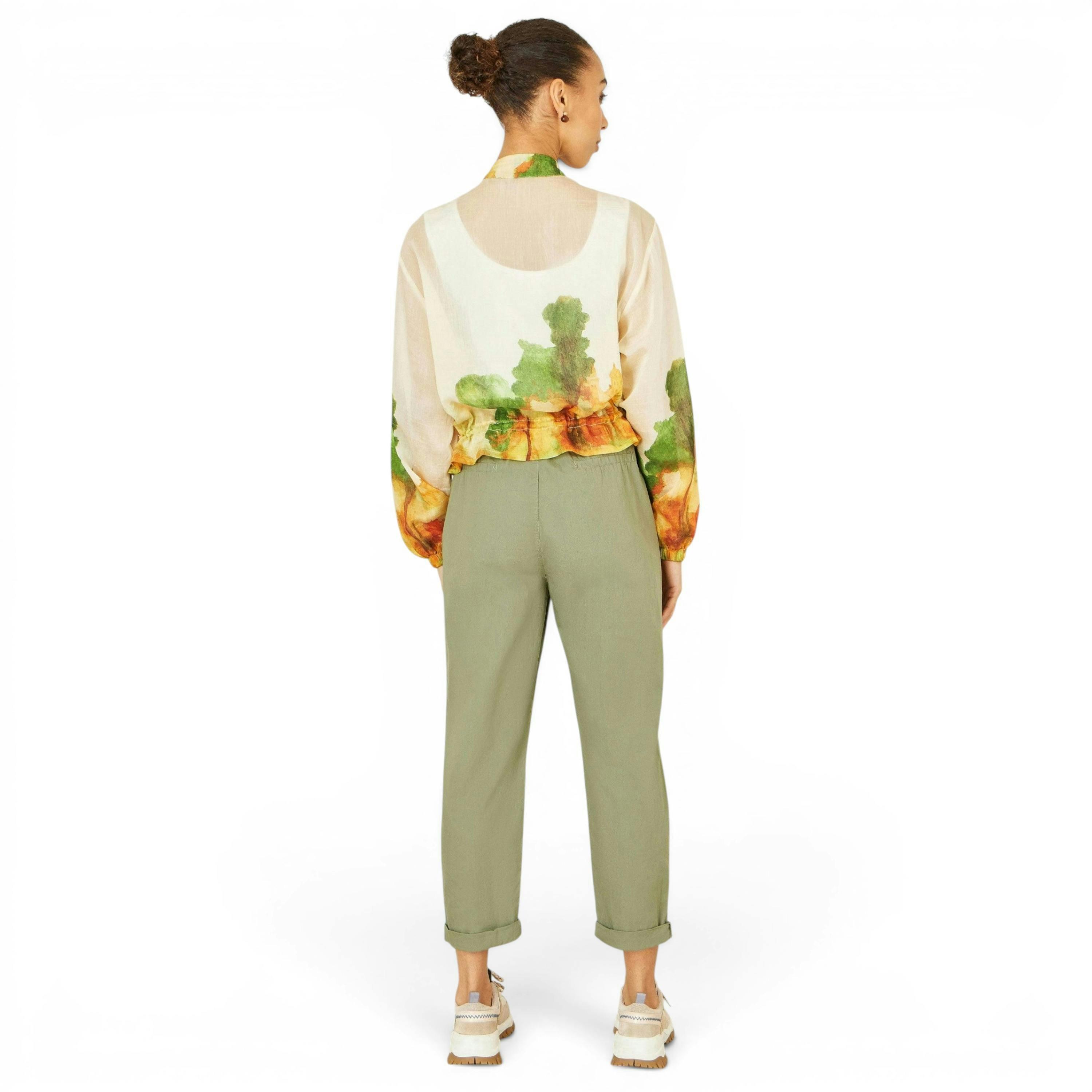 Yumi Beige Printed Lightweight Modal Bomber Jacket , view 4 of 6