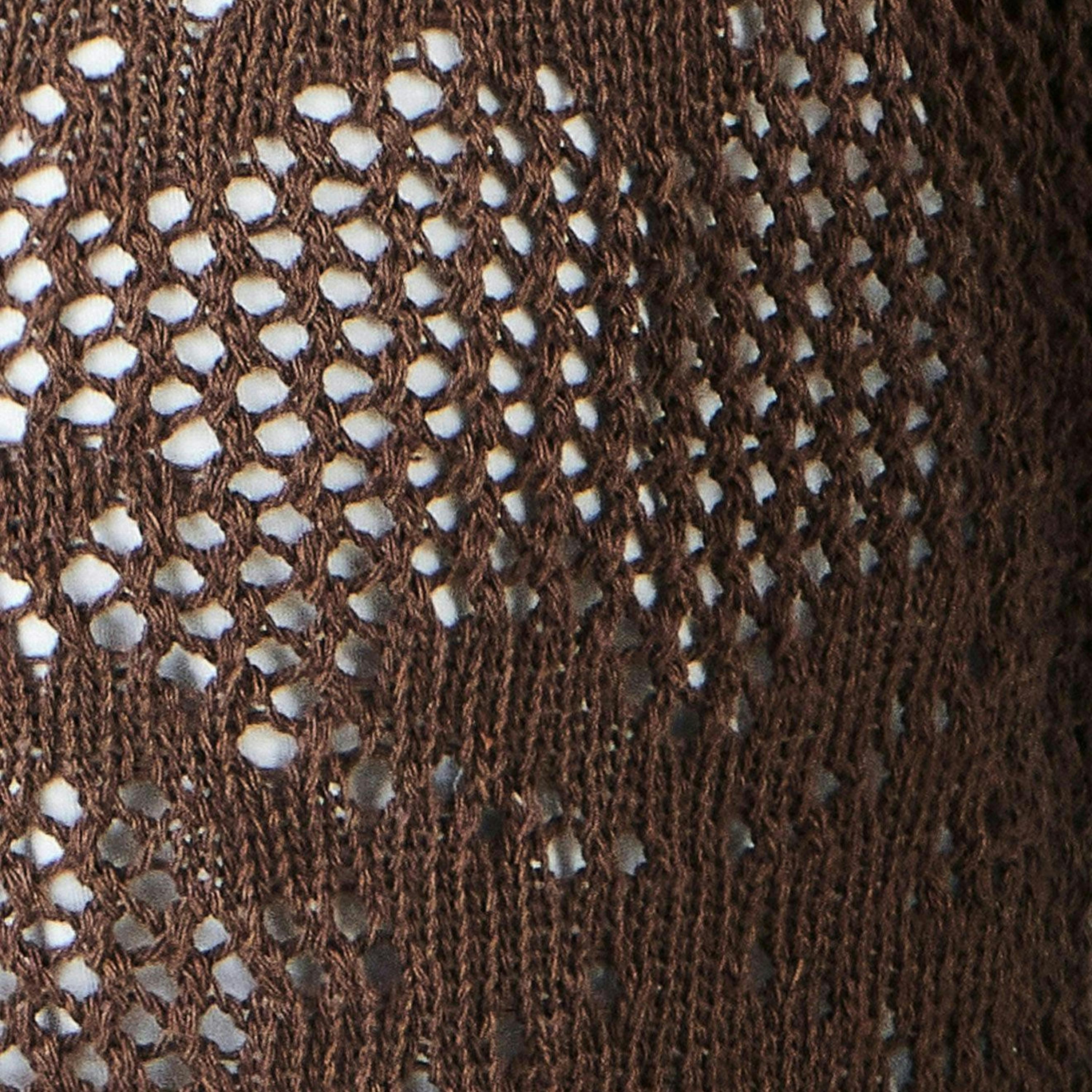 Yumi Brown Flower Crochet Button Up Cardigan , view 6 of 6