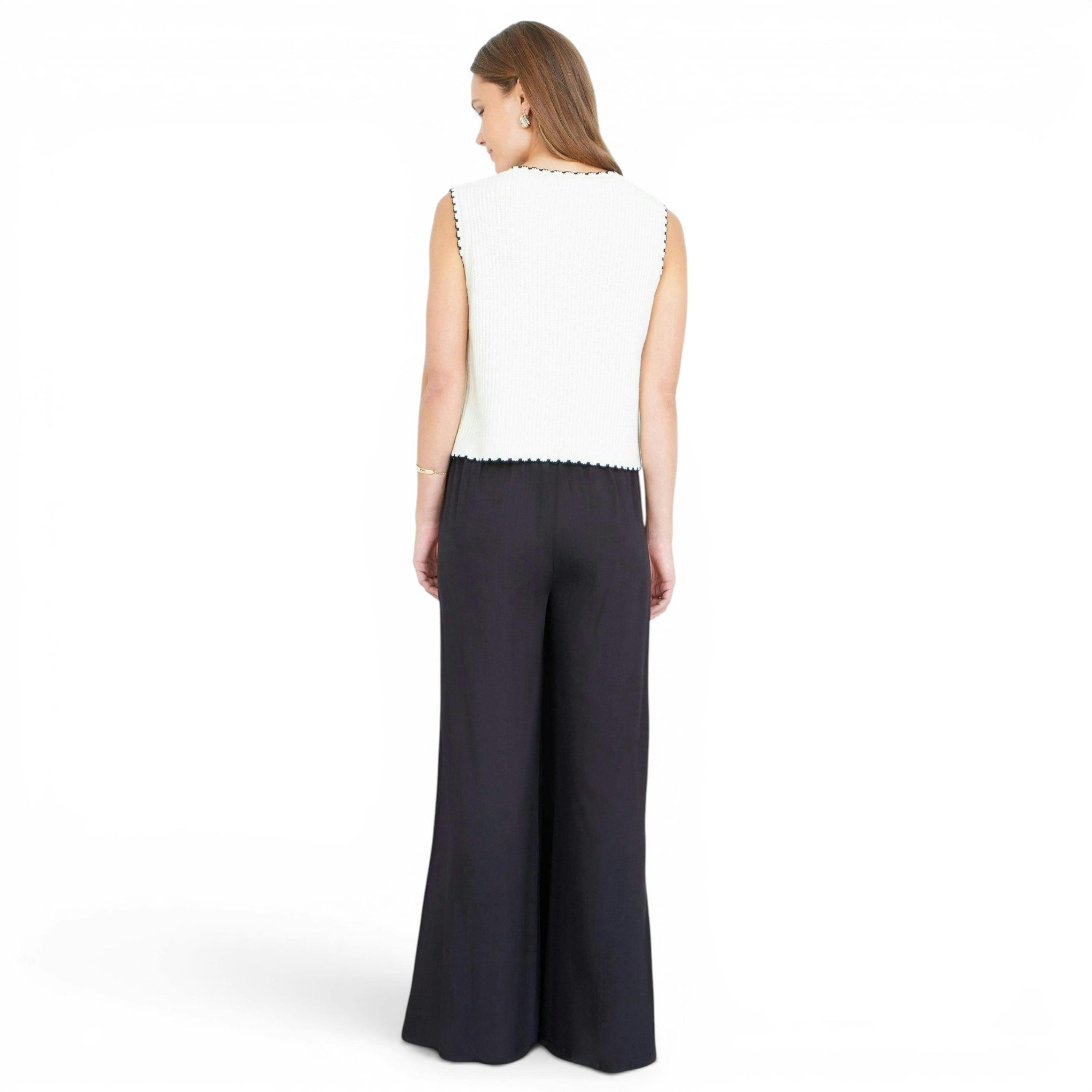 Yumi Ivory Knitted Waistcoat With Bow Trims , view 4 of 6