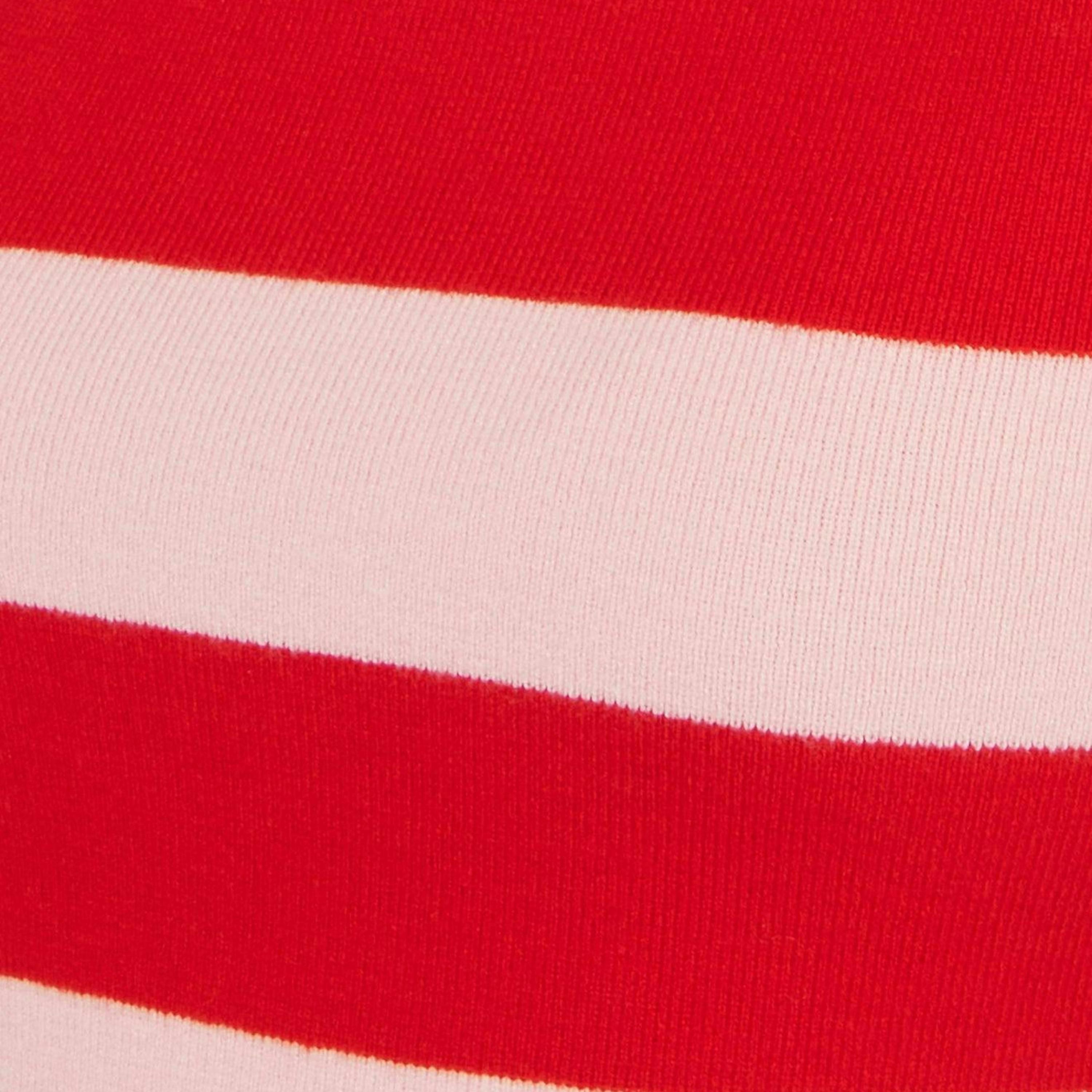 Yumi Red Block Stripe Knitted Top With Button Details , view 6 of 6
