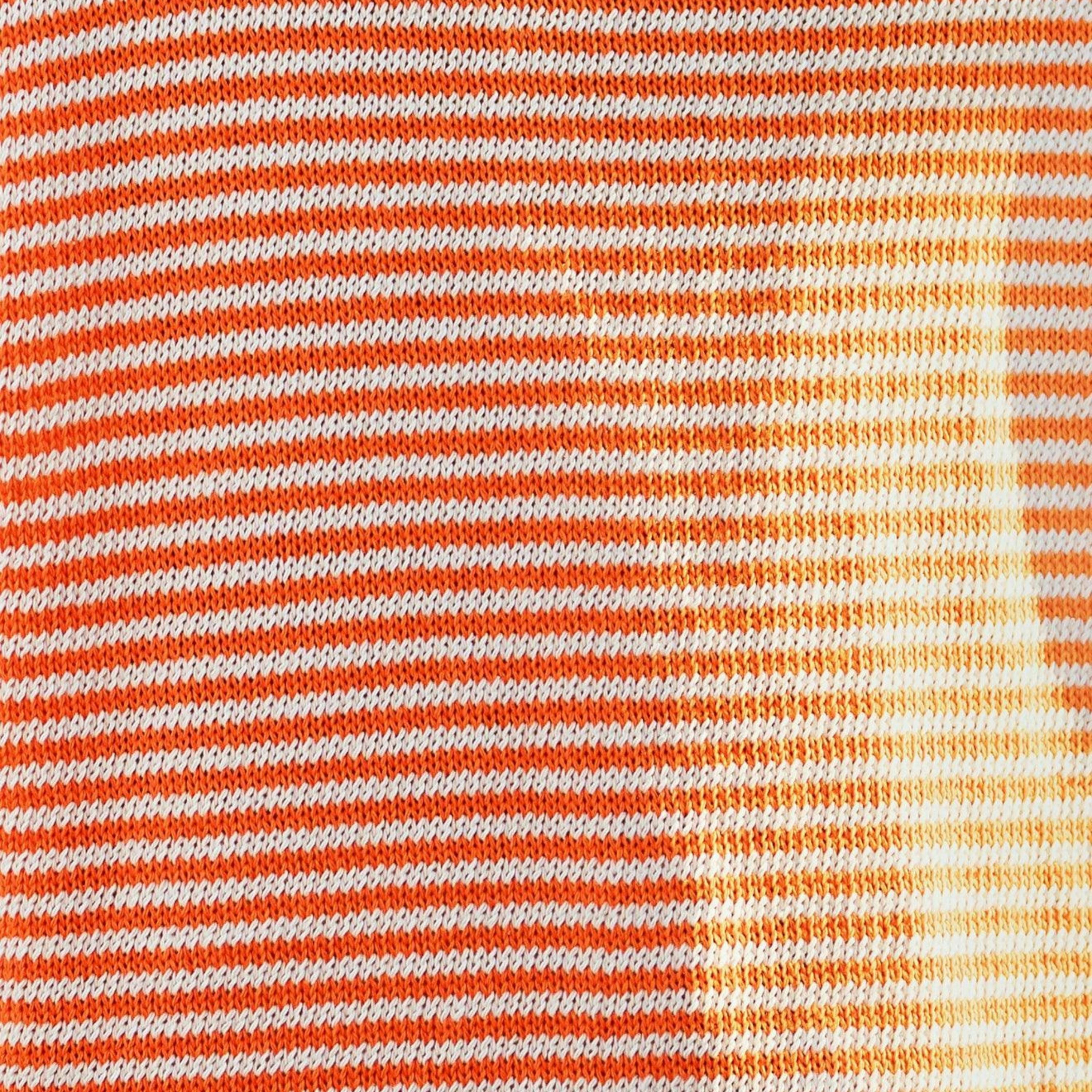 Yumi Orange Knitted Stripe Relaxed Jumper , view 6 of 6