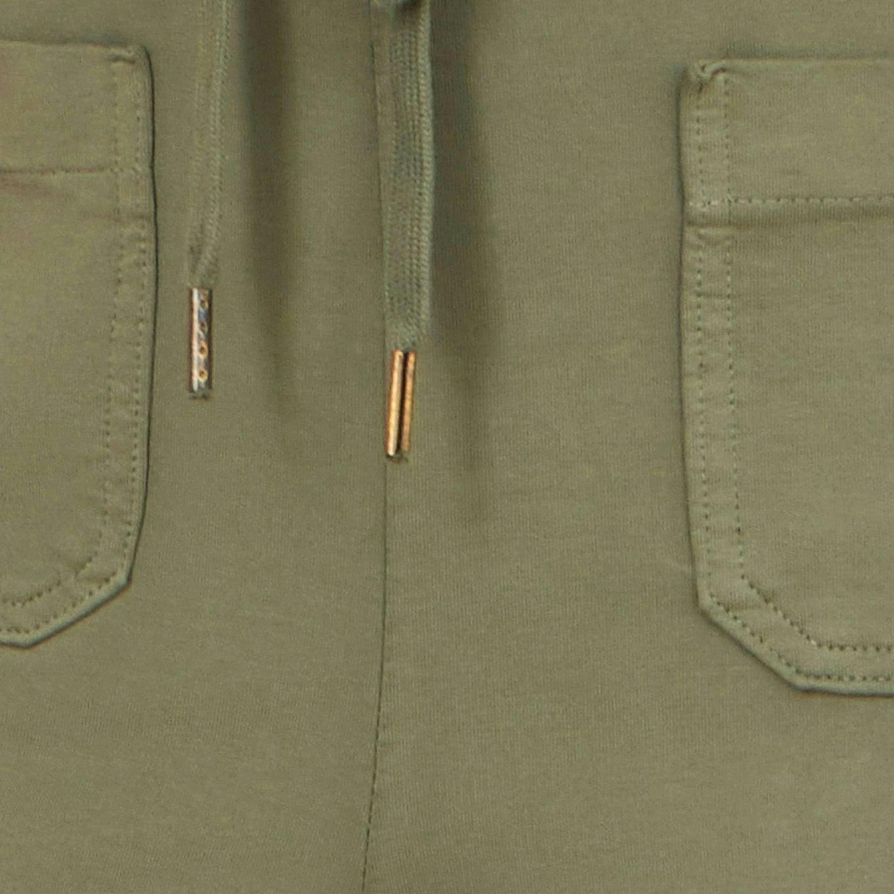 Yumi Khaki Relaxed Stretch Wide Leg Trousers With Pockets , view 4 of 4
