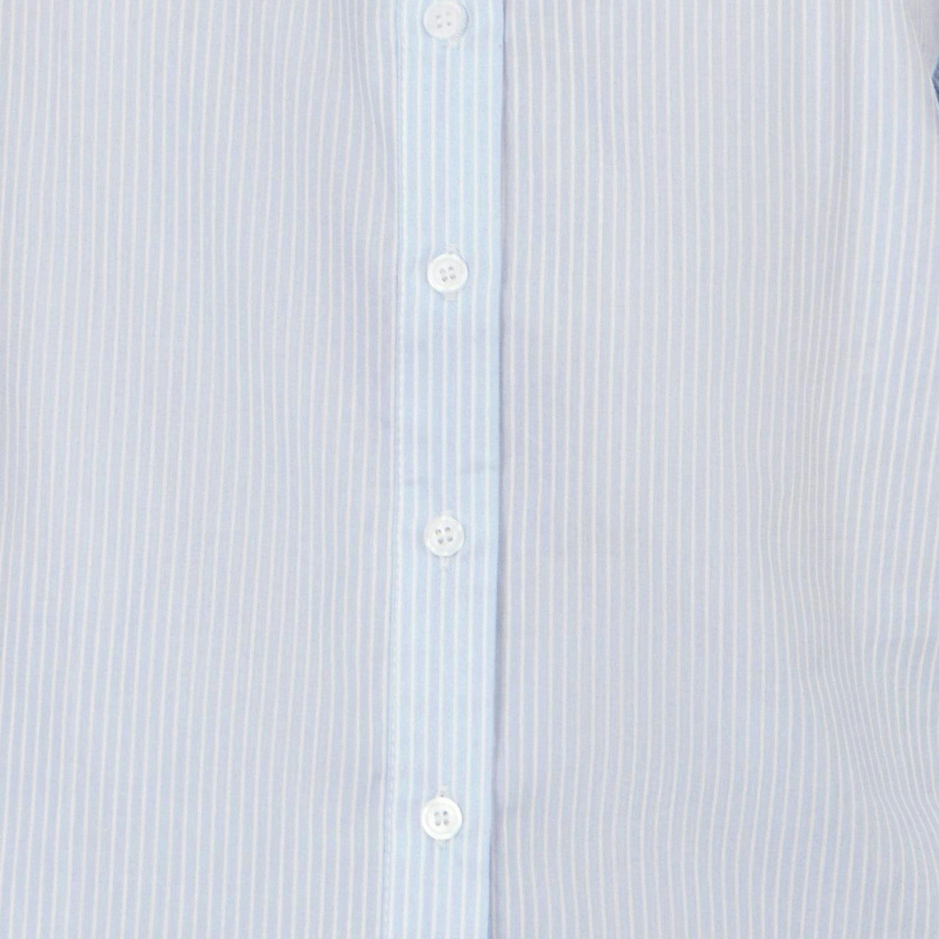 Yumi Blue Stripe Shirt With Lace Detail , view 5 of 5