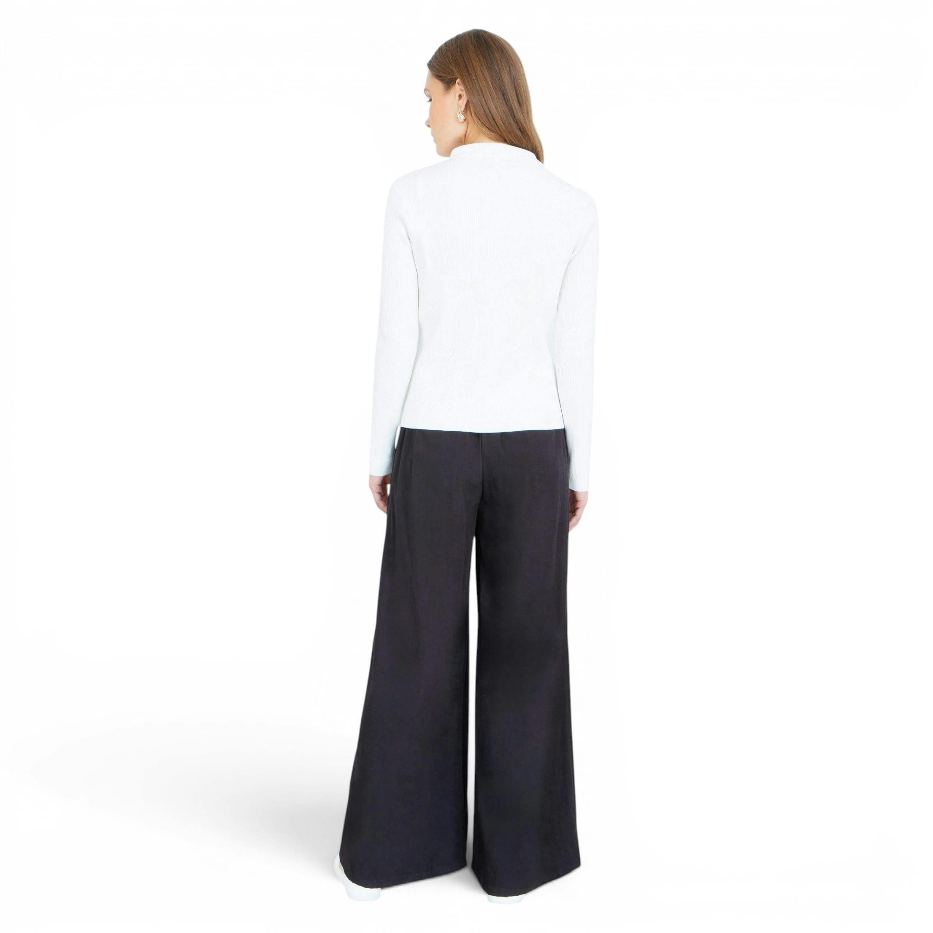 Yumi Ivory Ribbed Collar Button Up Cardigan , view 4 of 6