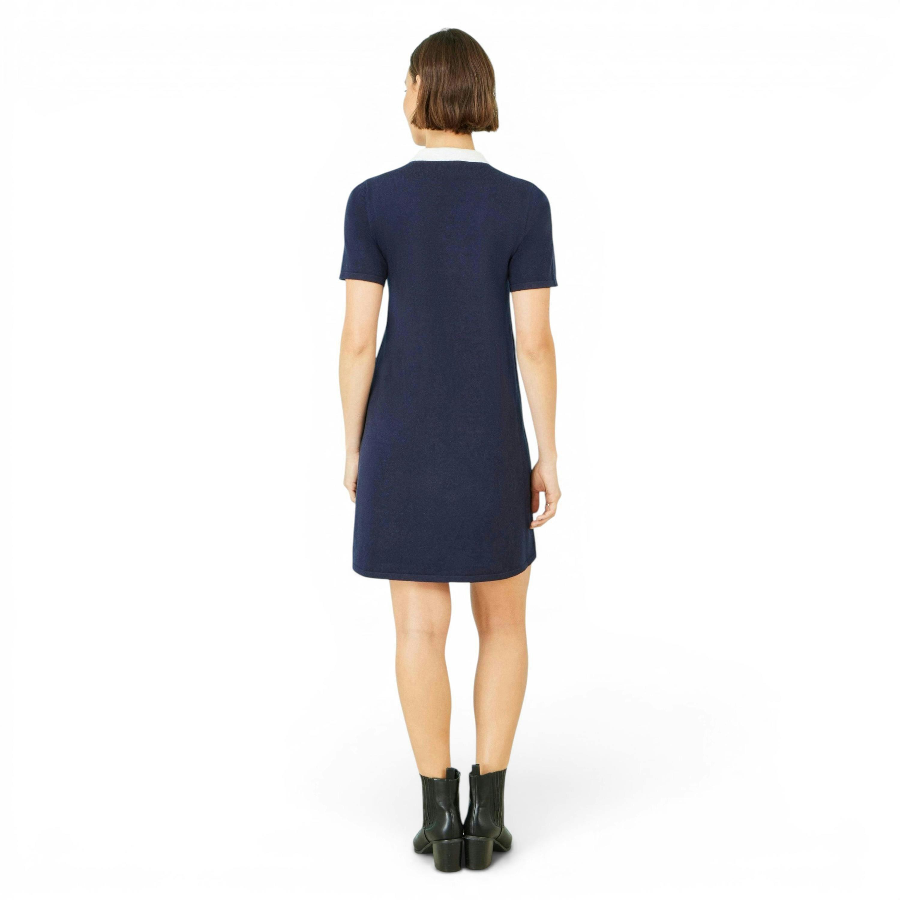 Yumi Navy Embroidered Knitted Floral Tunic , view 5 of 6
