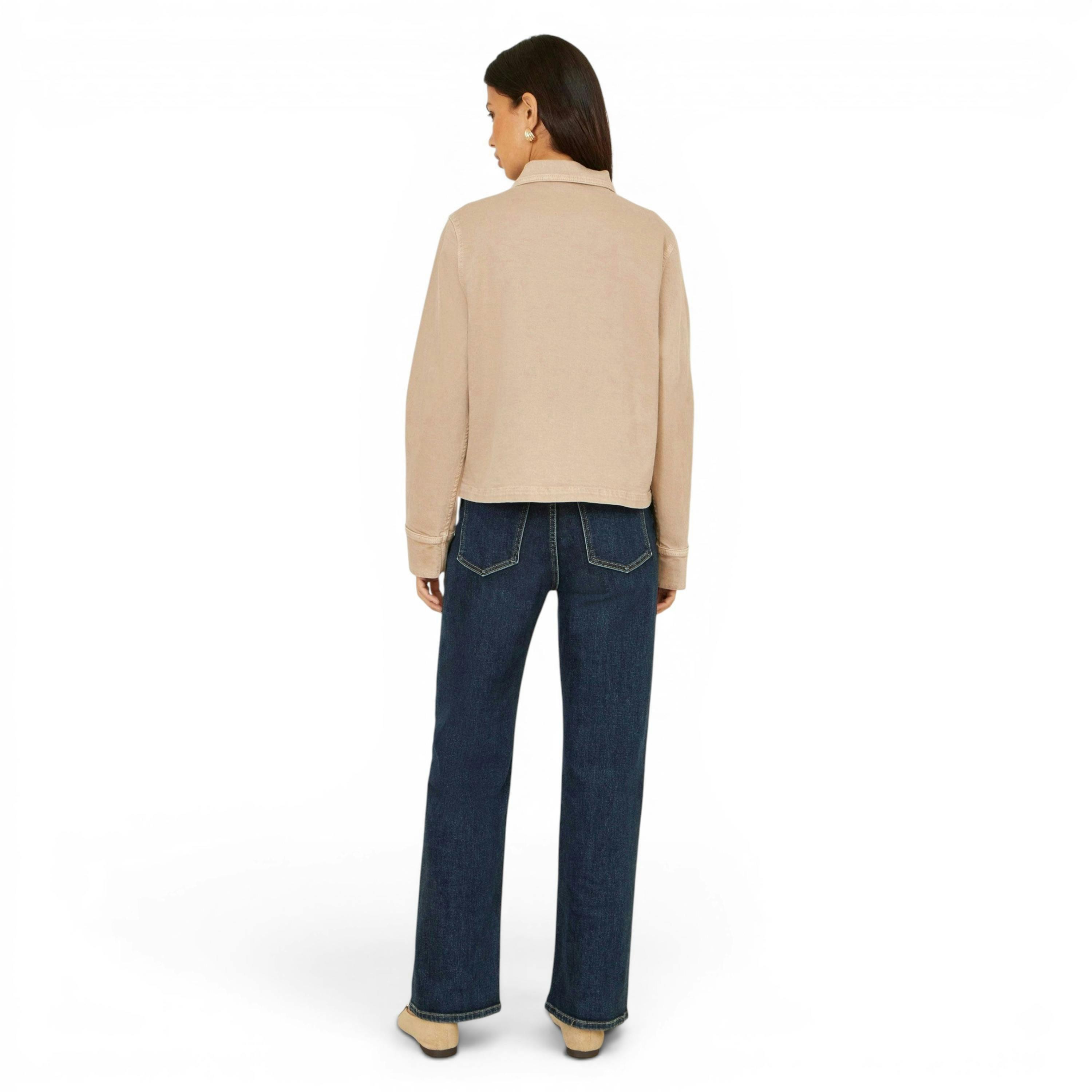 Yumi Beige Canvas Jacket With Patch Pockets , view 5 of 6