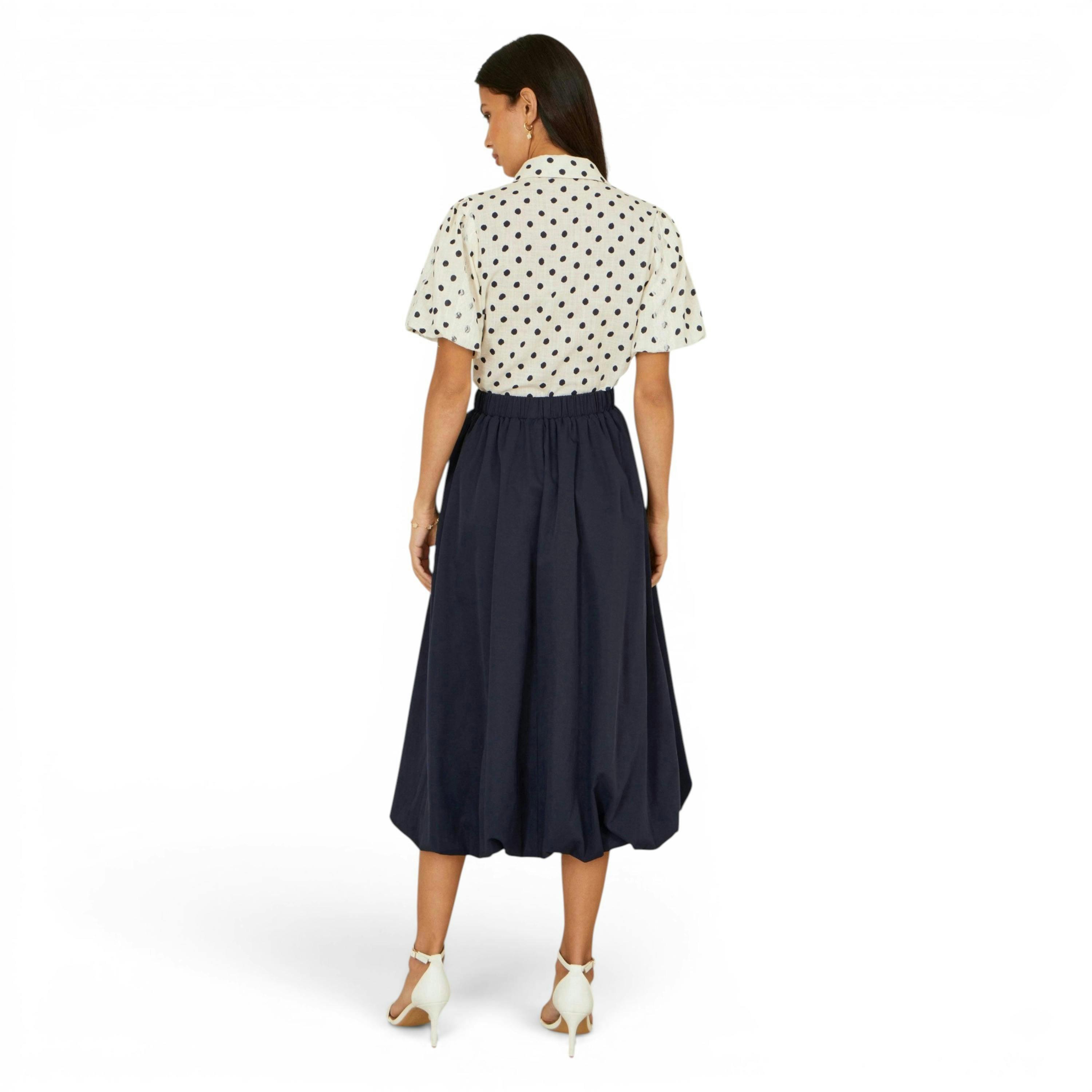 Yumi White Polka Dot Lace Boxy Shirt , view 4 of 6