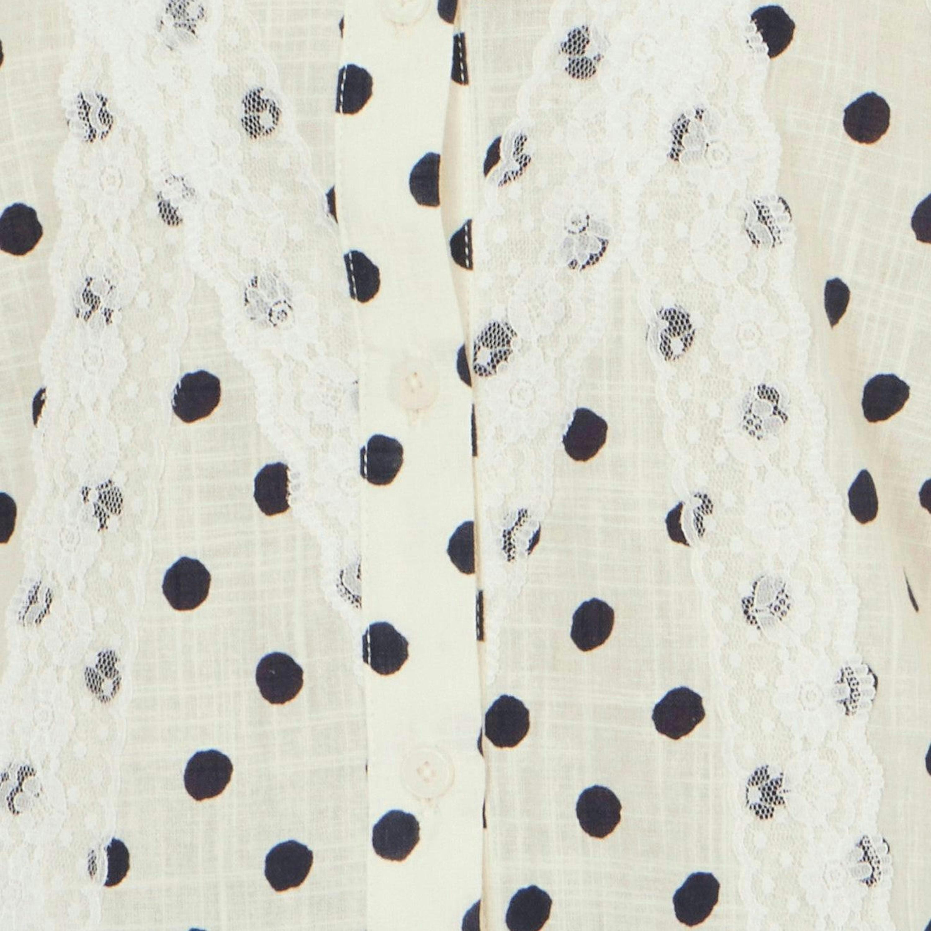 Yumi White Polka Dot Lace Boxy Shirt , view 6 of 6
